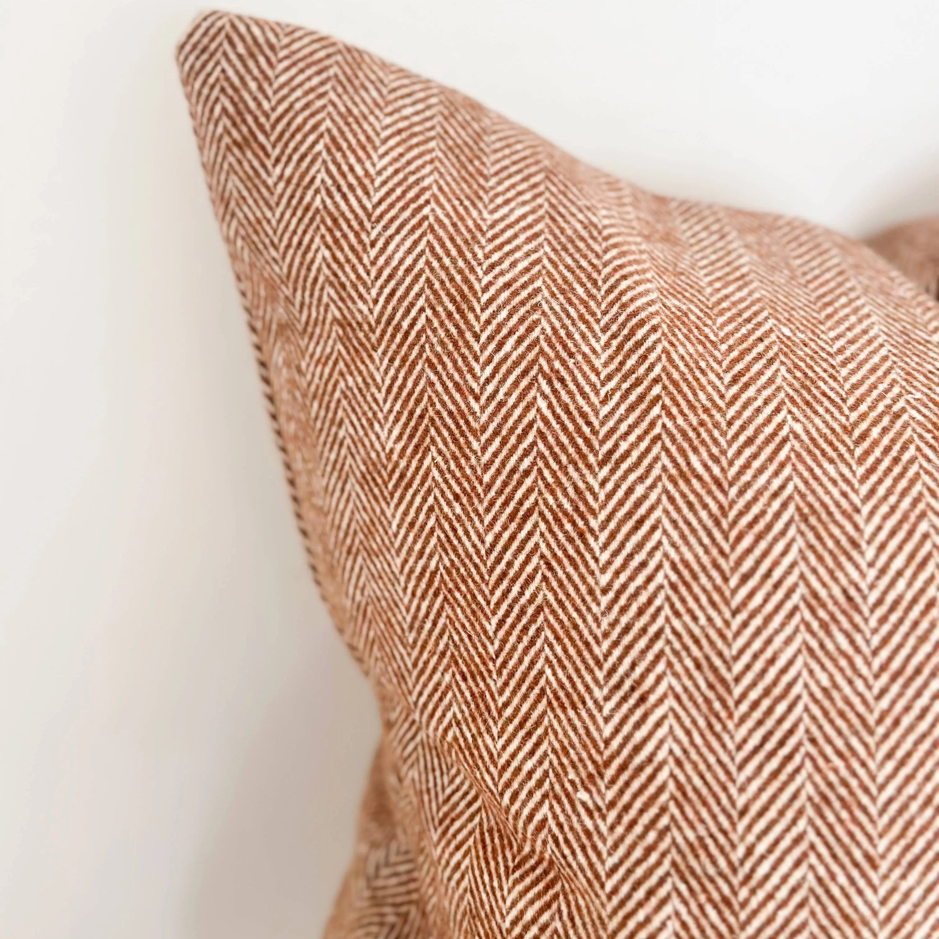 Tia Wool Blend Cushion Cover – Rust (53 × 53 cm)