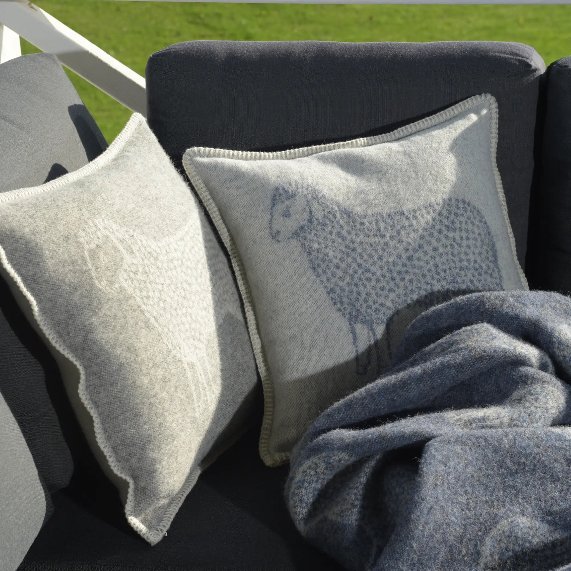 Sheep Blue Wool Cushion Cover JJ Textile