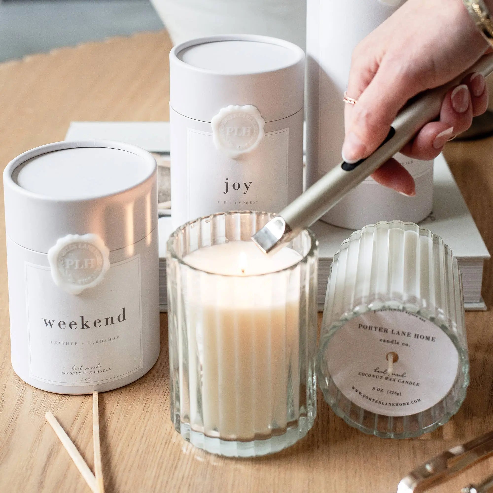 BLUSH | Vanilla Orchid + Peony Fluted Coconut Wax Candle Porter Lane Home
