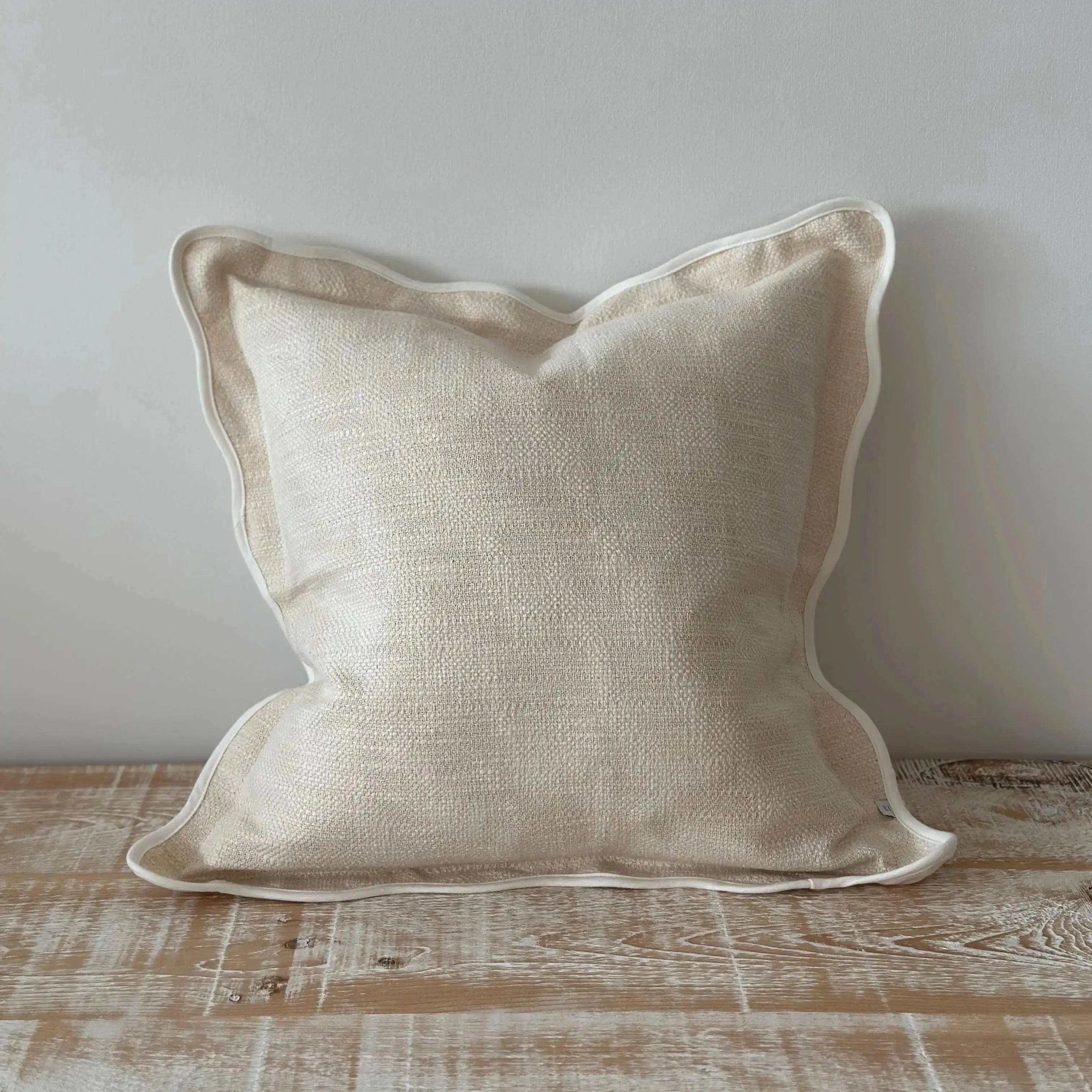 Chloe Cream Scalloped Edge Cushion Cover - 65x65cm Ellenvale Trade