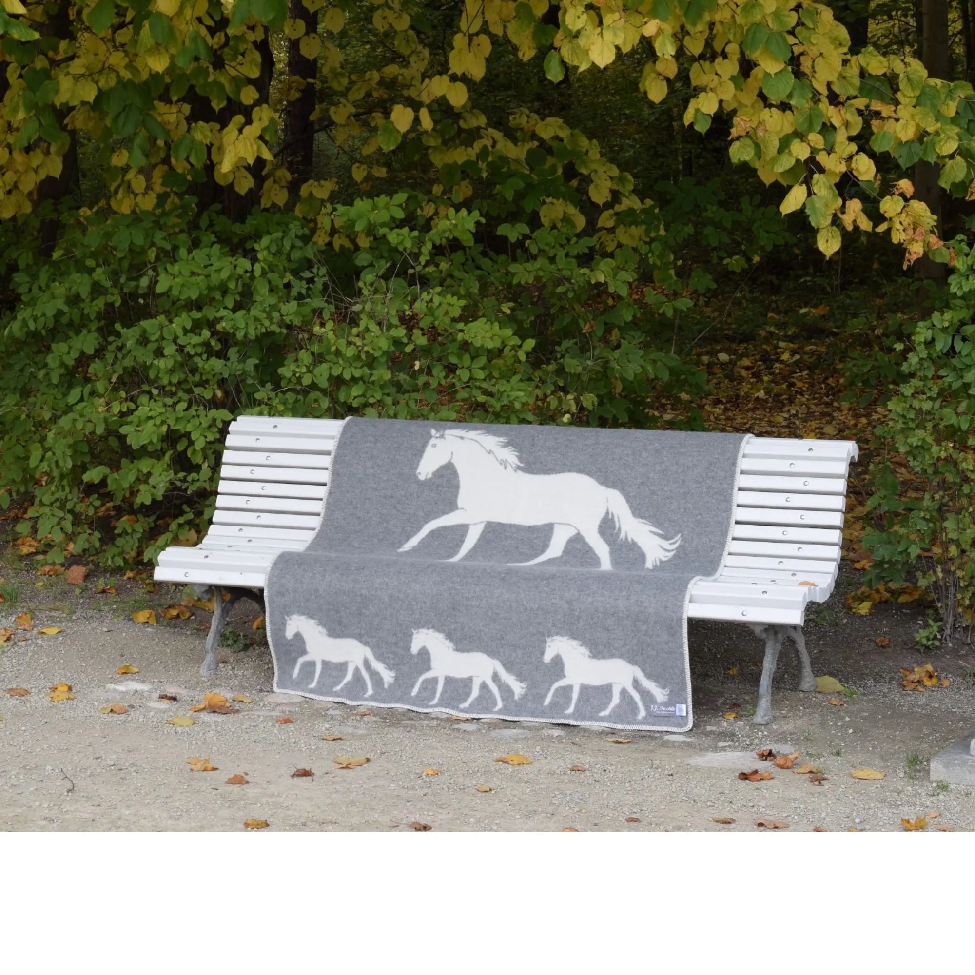 Horse Grey Wool Blanket JJ Textile