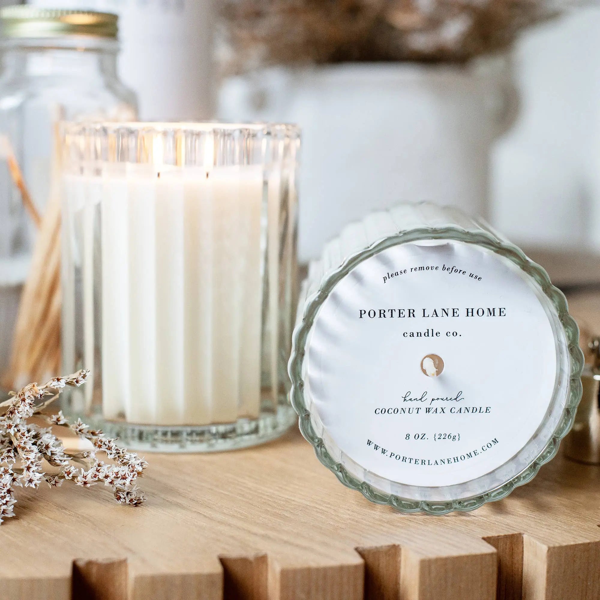 BLUSH | Vanilla Orchid + Peony Fluted Coconut Wax Candle Porter Lane Home