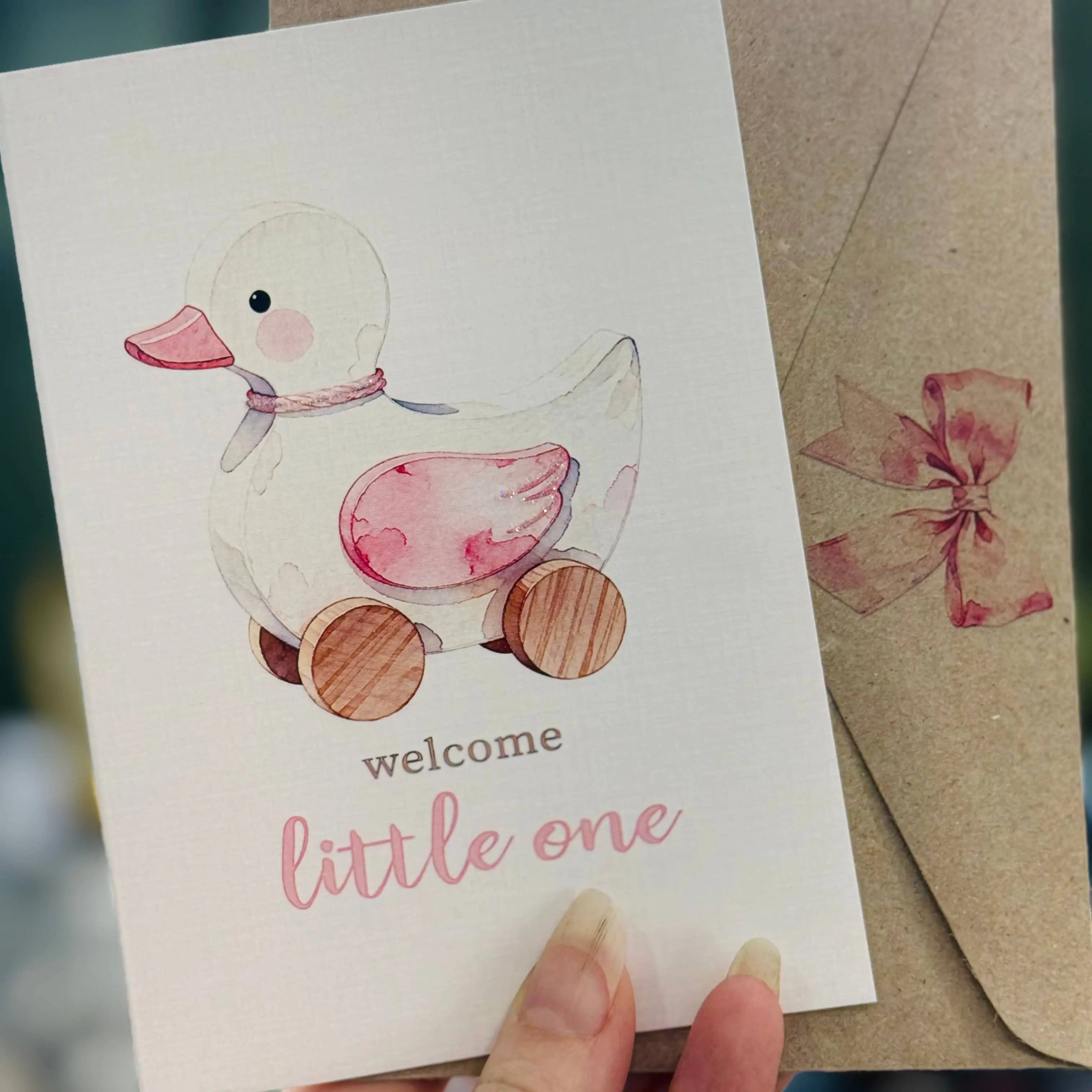 Welcome Baby Girl - New Baby Greeting Card