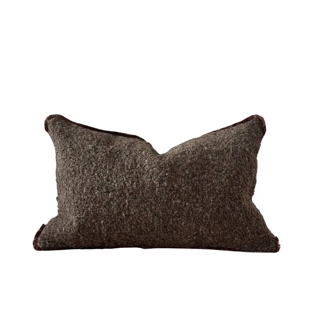 Sofia Chocolate Brown Boucle Cushion Cover – 50 × 30 cm
