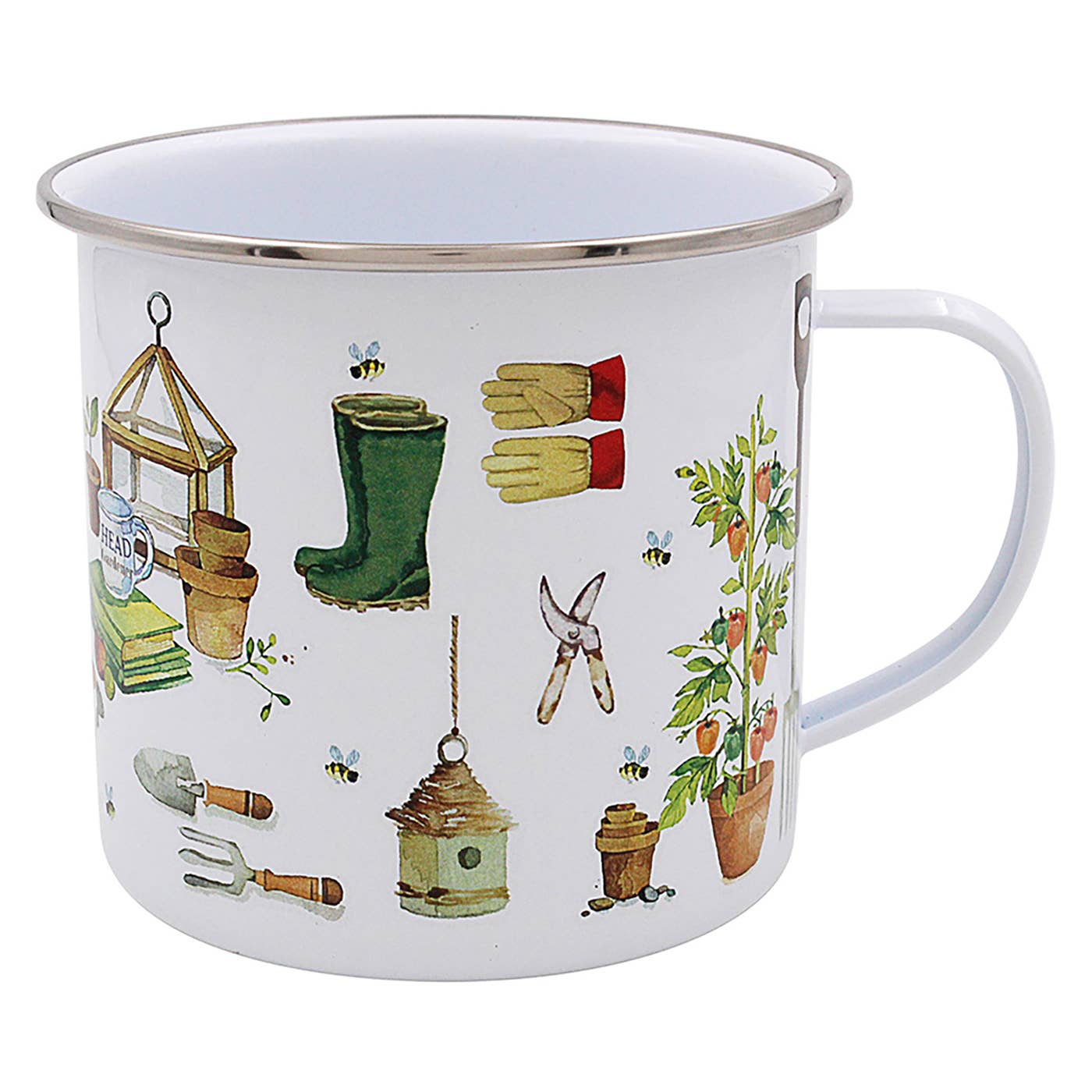Green Fingers Garden Tin Mug Joe Davies