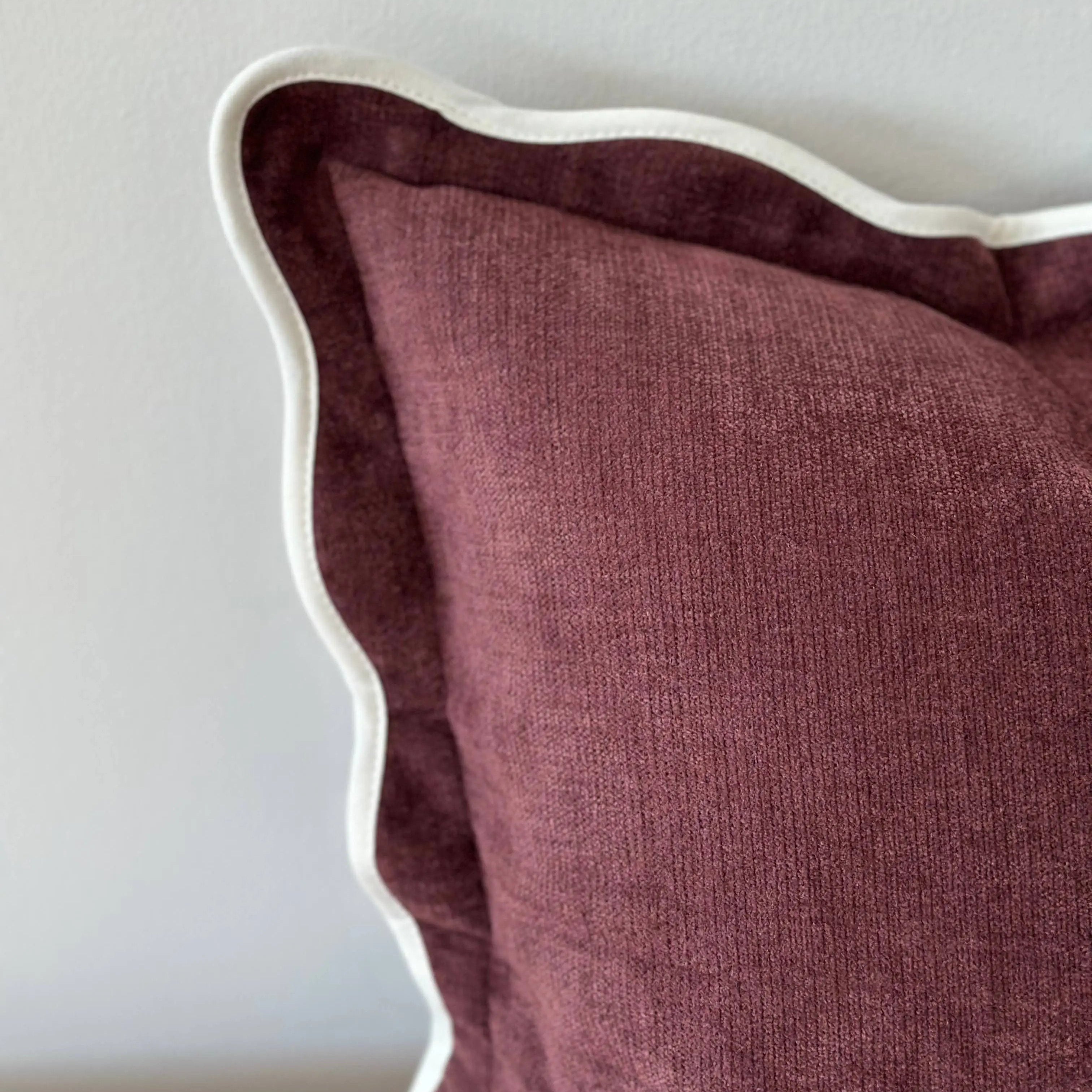 Chloe Plum Scalloped Edge Cushion Cover 45 × 45cm Ellenvale Trade