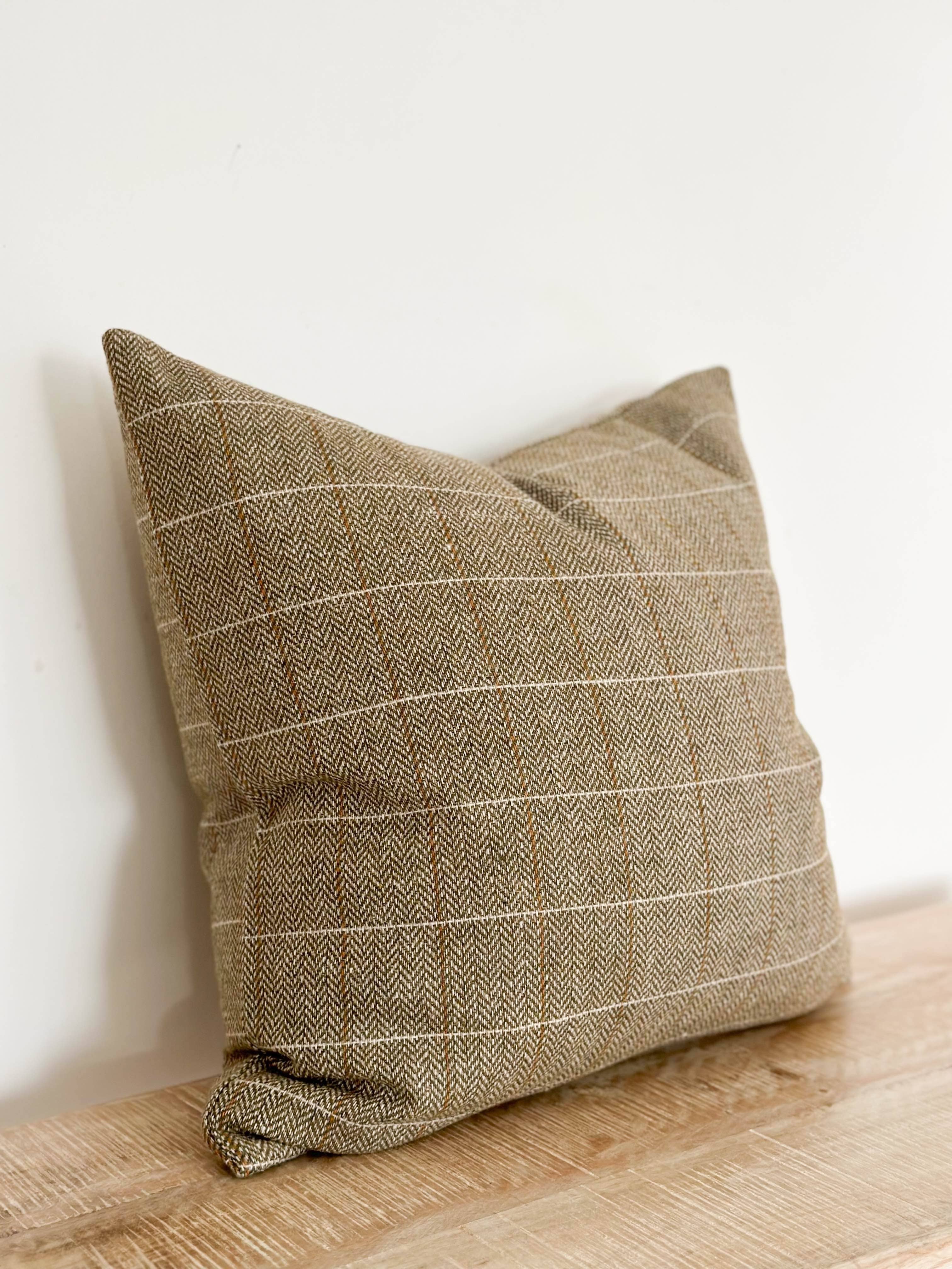 Betty Wool Blend Cushion Cover – Olive Green 45×45cm Ellenvale Trade