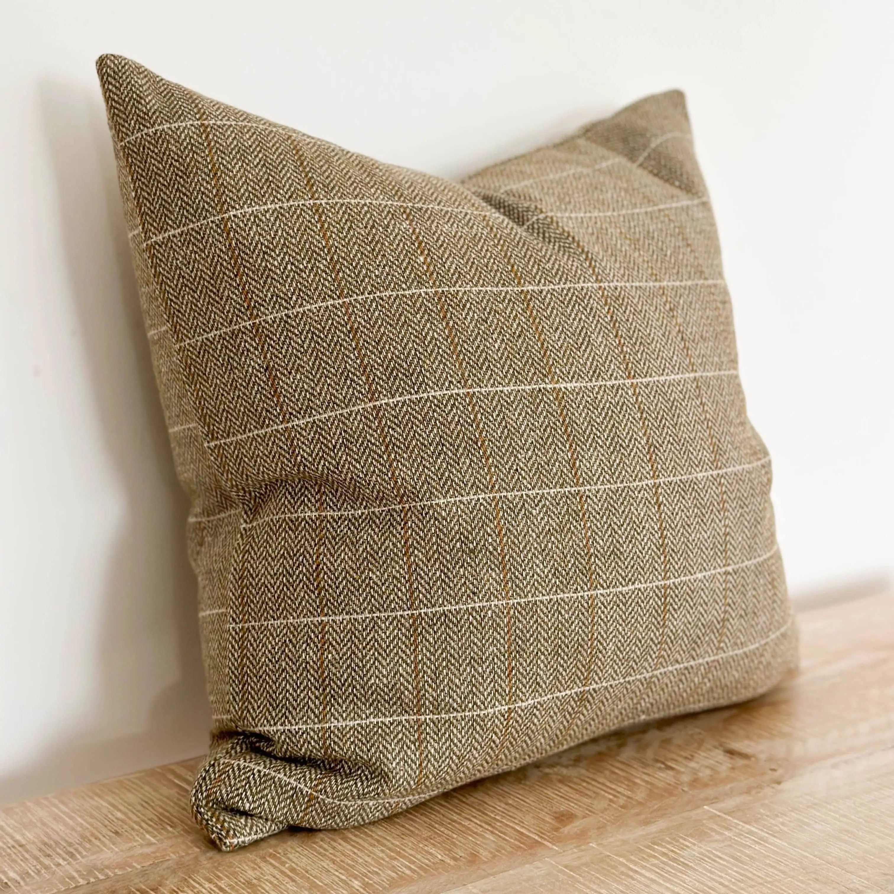 Betty Wool Blend Cushion Cover – Olive Green 45×45cm Ellenvale Trade