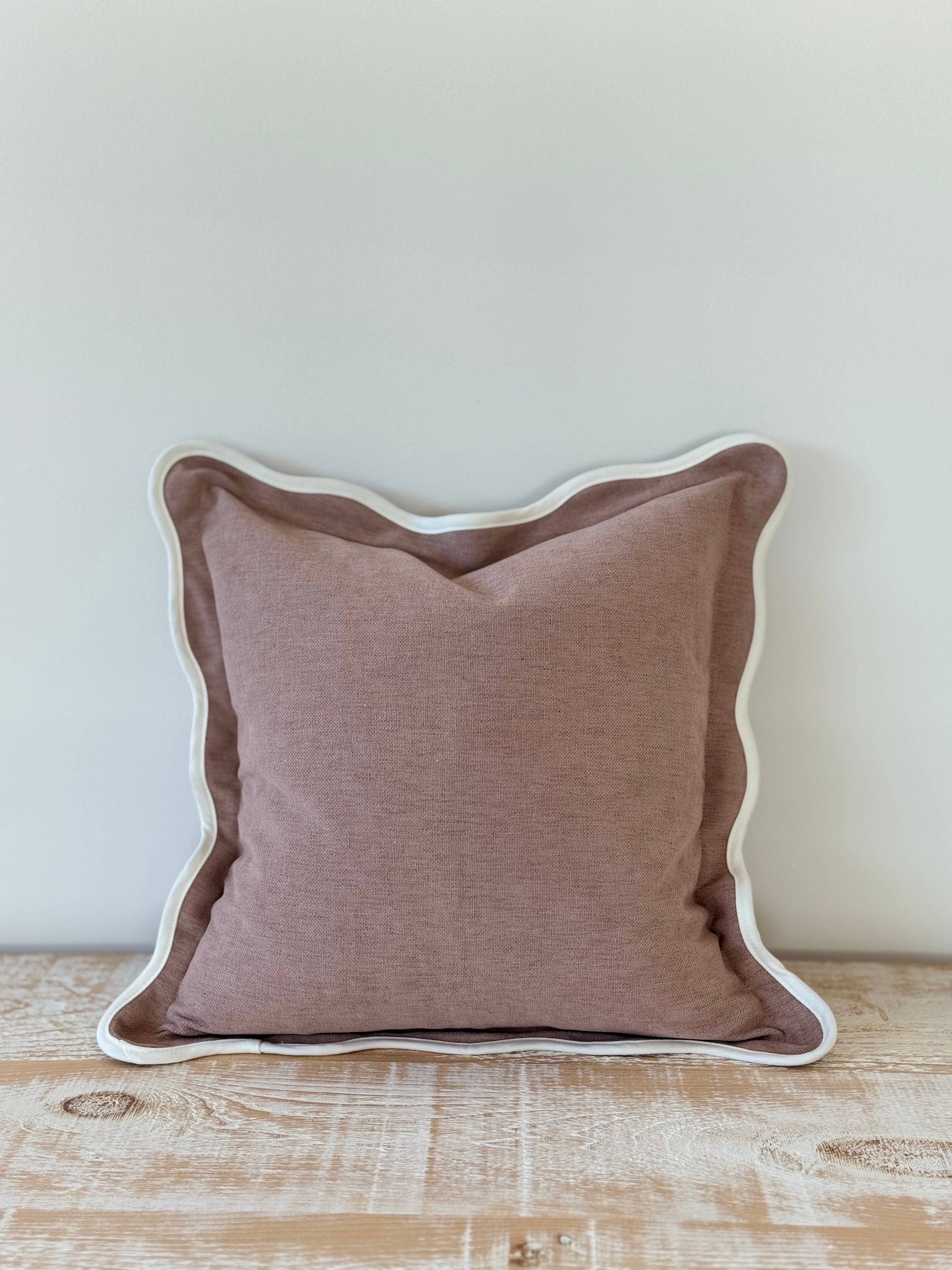Chloe Dusty Pink Scalloped Edge Cushion Cover – 45×45cm Ellenvale Trade