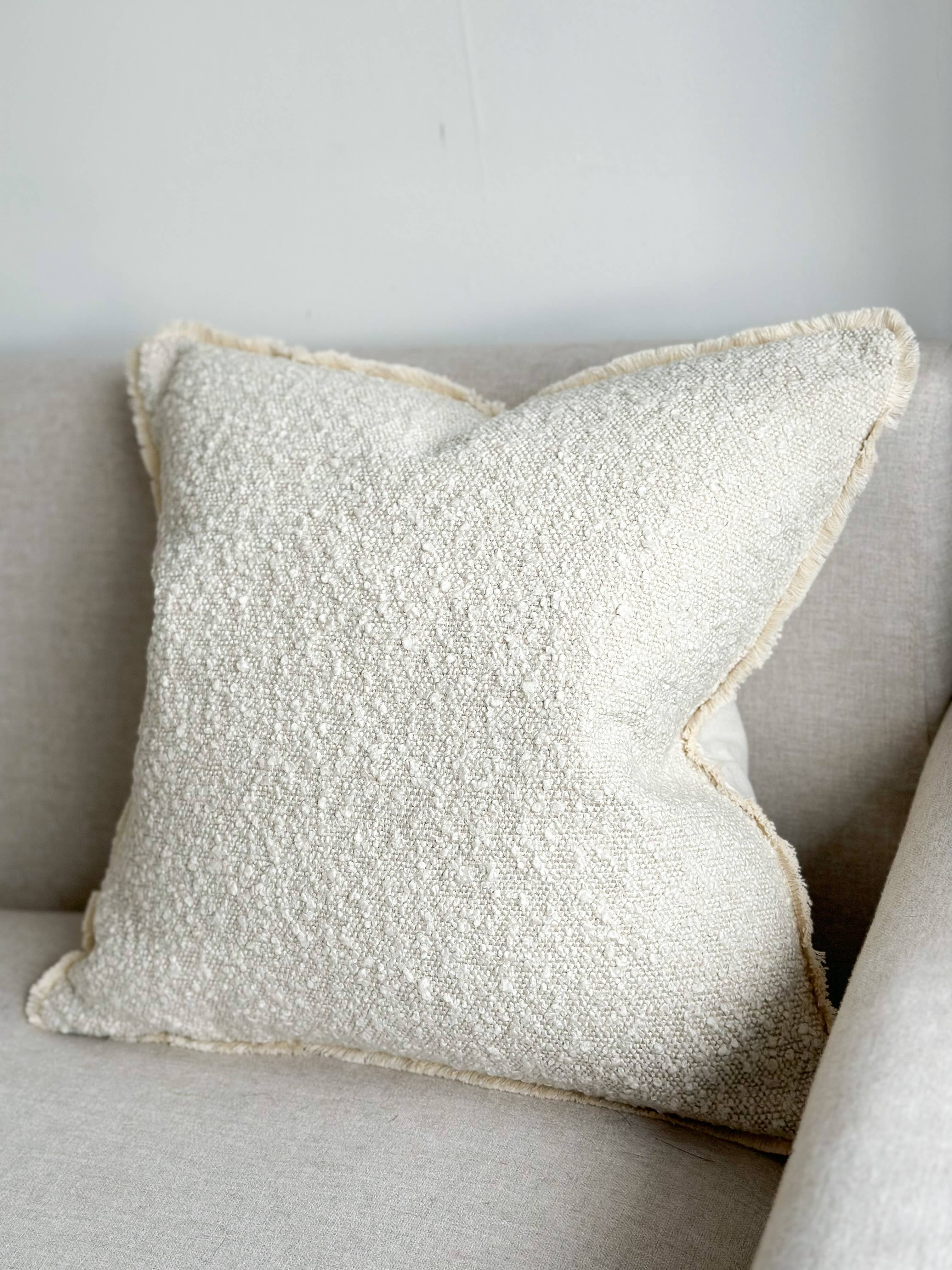 Sofia Boucle Cushion Cover – Cream 65cm × 65cm Ellenvale Trade