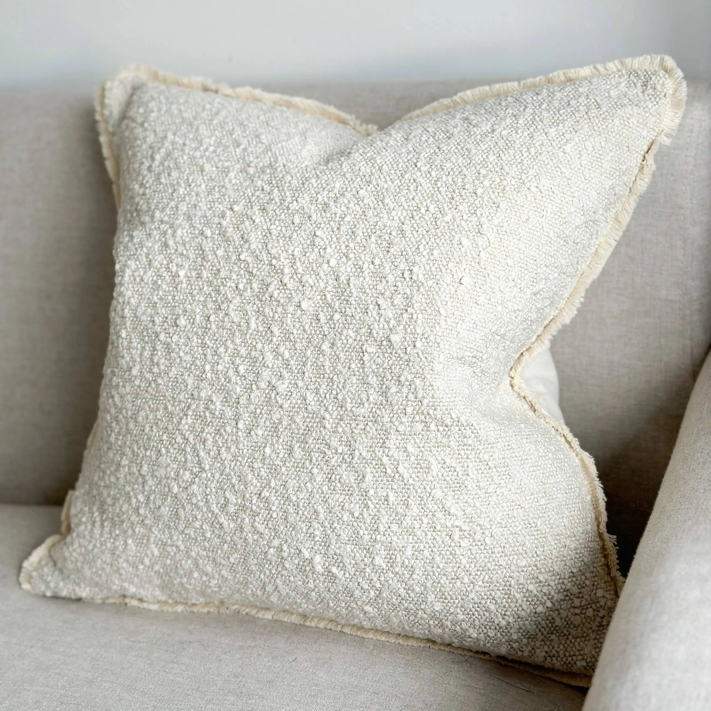 Sofia Boucle Cushion Cover – Cream 65cm × 65cm Ellenvale Trade