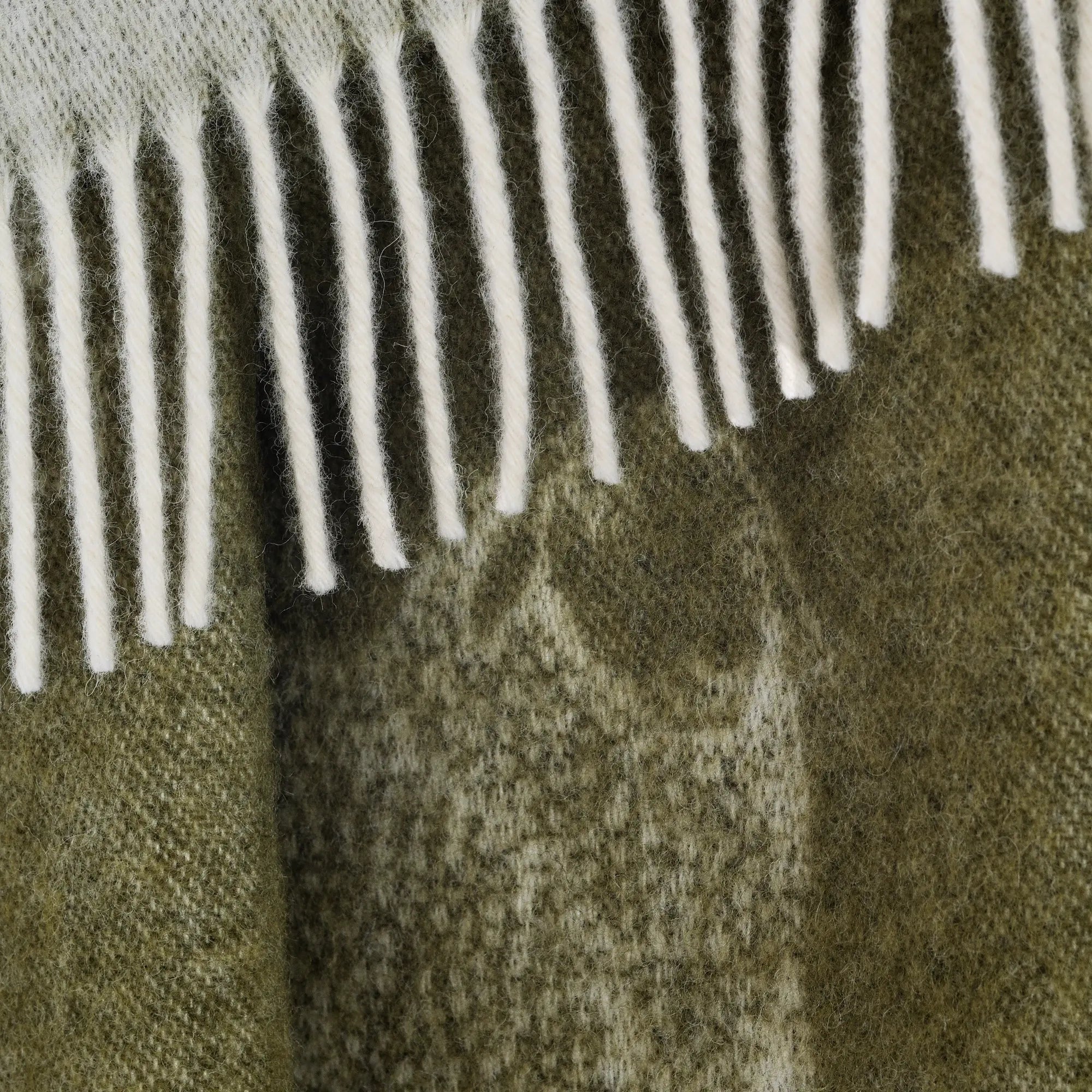 Sheep Mossy Green Pure Wool Throw JJ Textile
