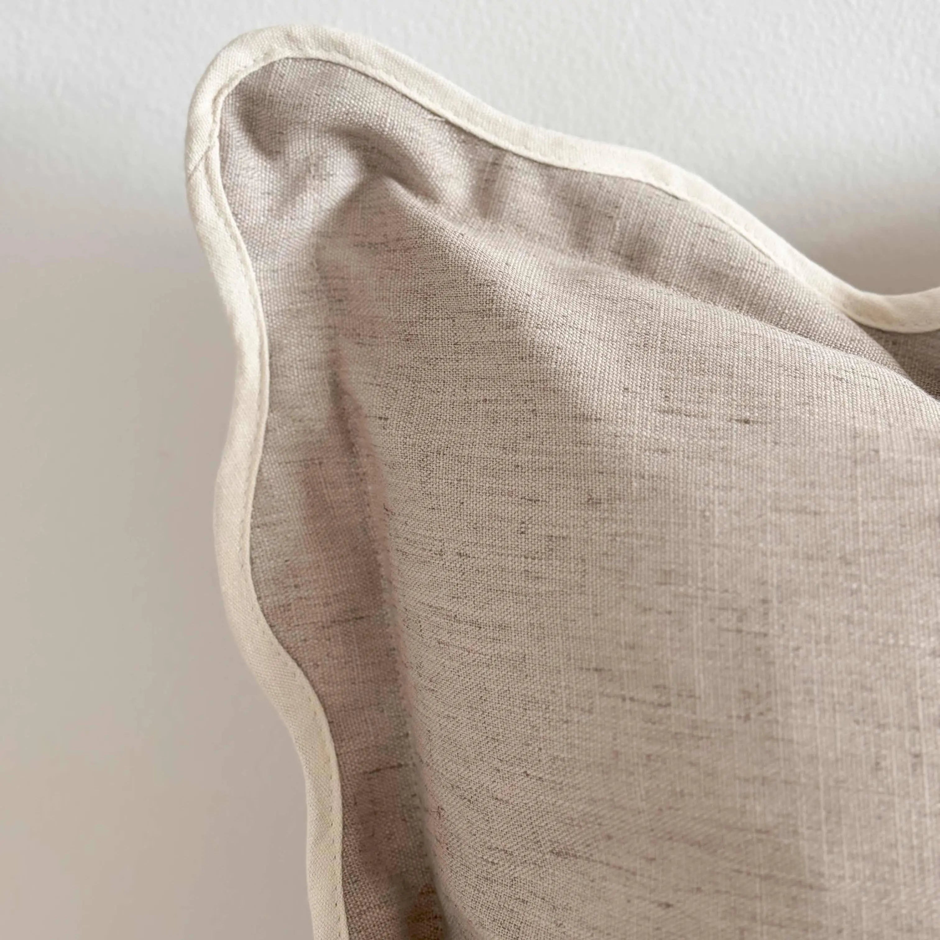 Chloe Greige Scalloped Edge Cushion Cover – 45 × 45 cm Ellenvale Trade