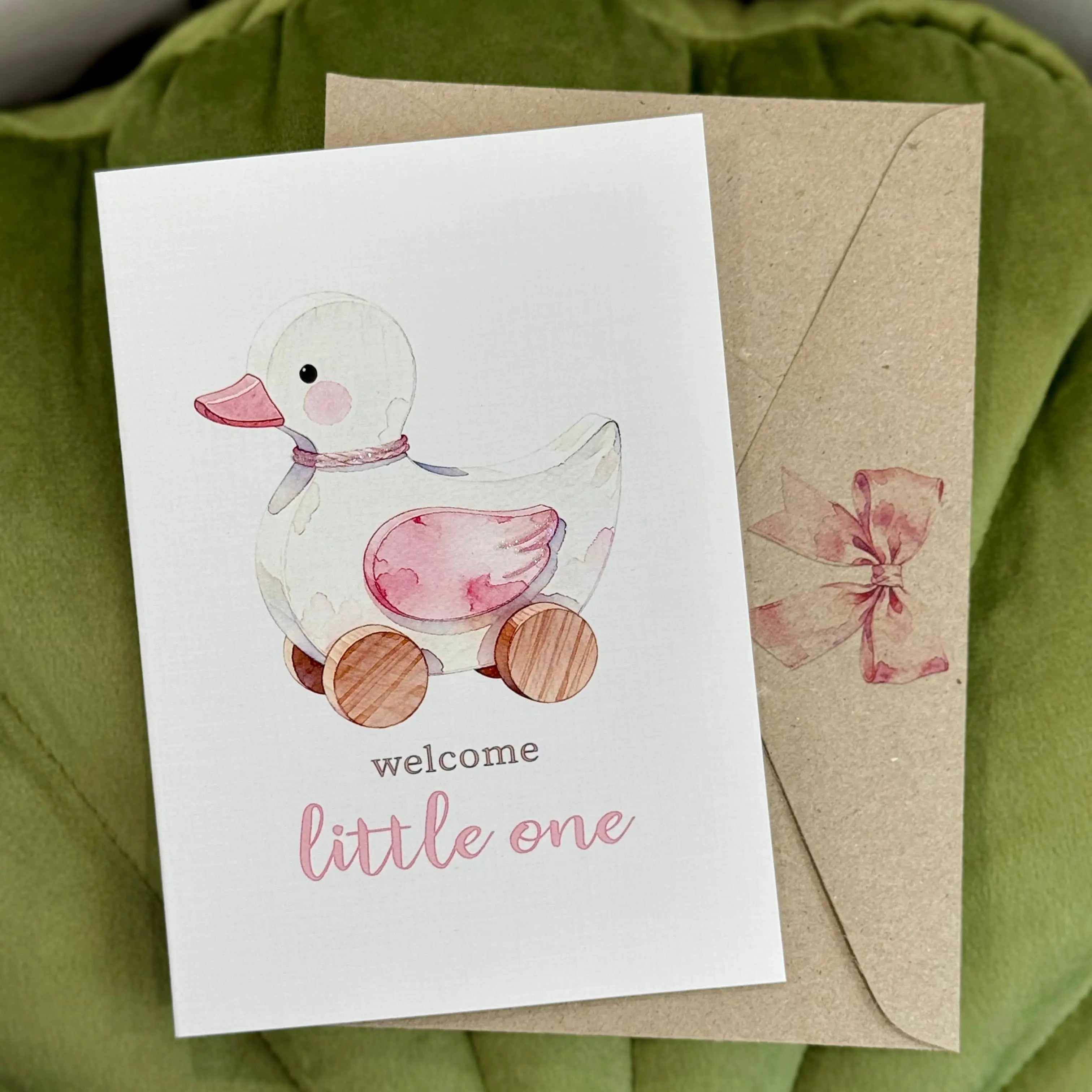 Welcome Baby Girl - New Baby Greeting Card