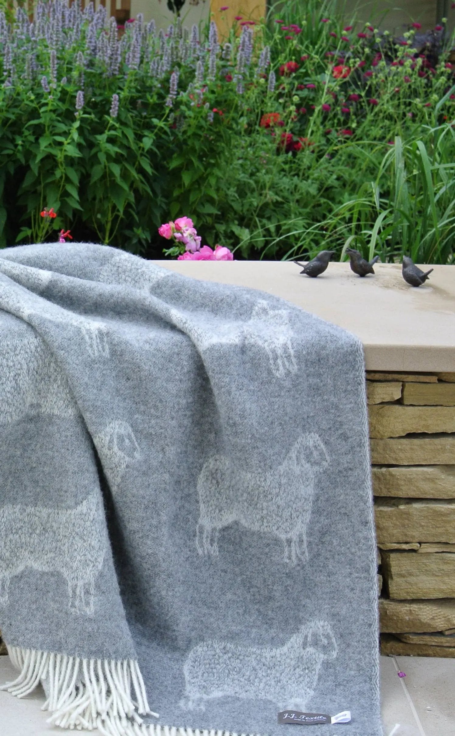 Sheep Soft Grey Pure Wool Throw JJ Textile