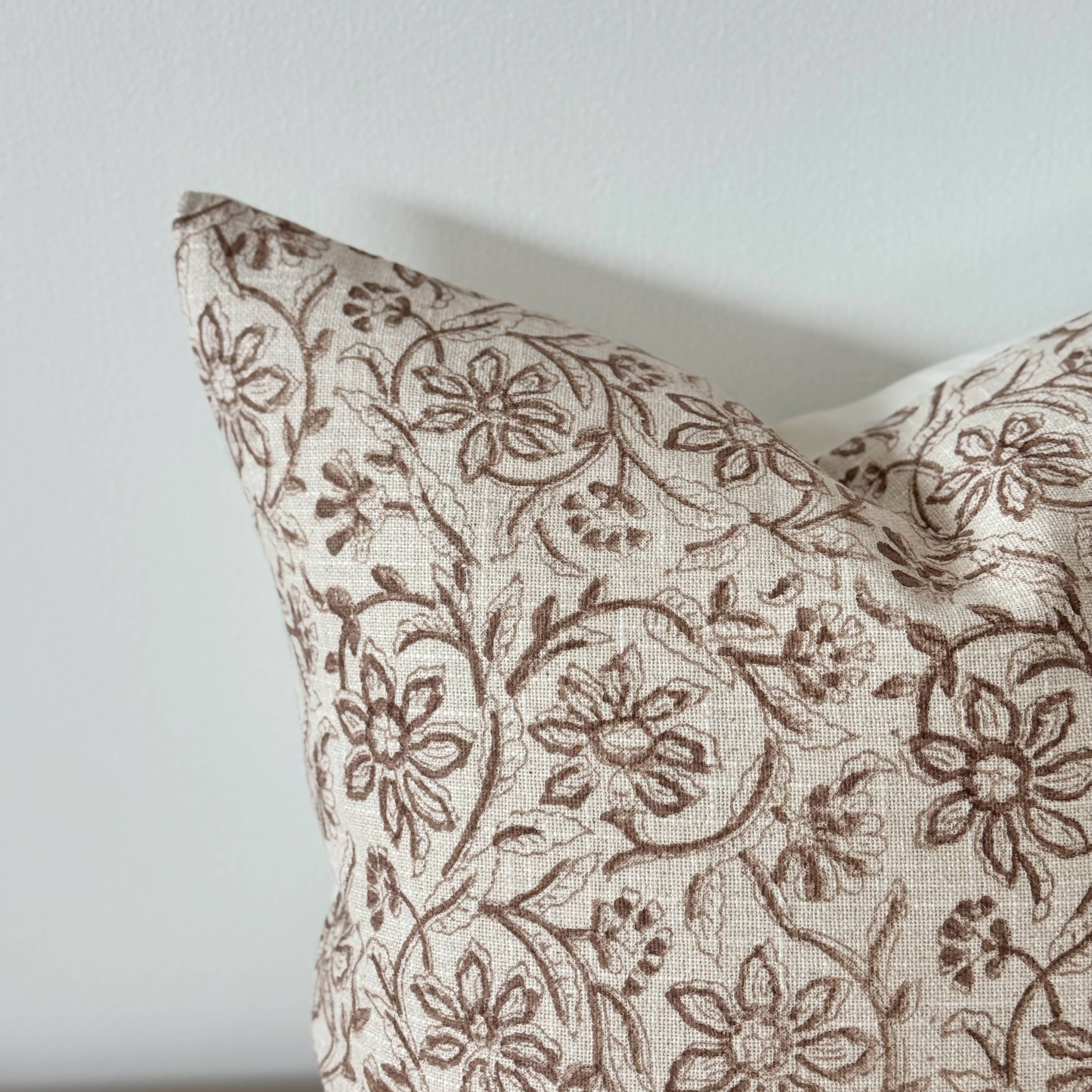 Ivy Brown Print Cushion Cover 45 x 45 - 100% Cotton Cover Ellenvale Trade