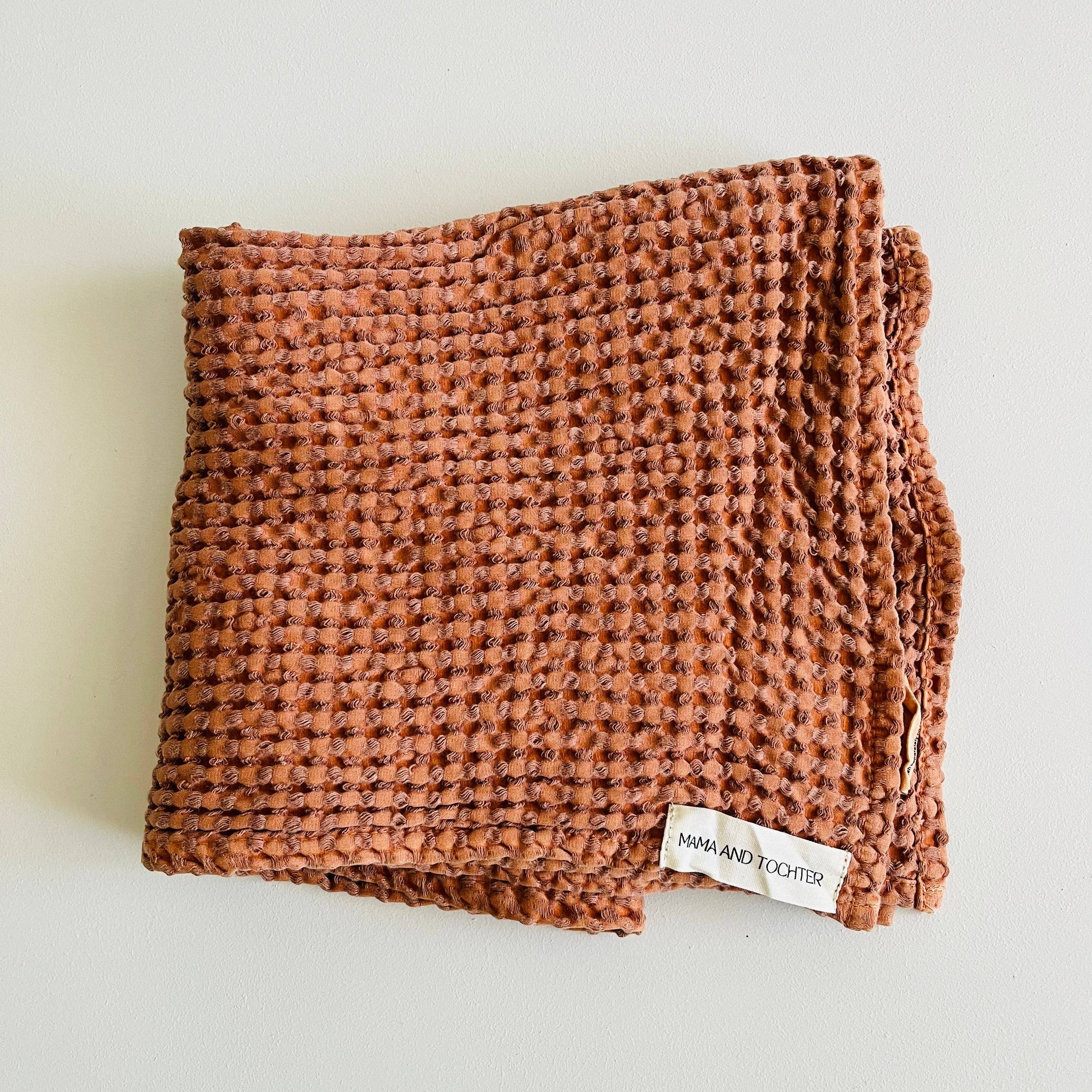 100% Organic Cotton Rustic Waffle Tea Towel - Terracotta XL Mama and Tochter
