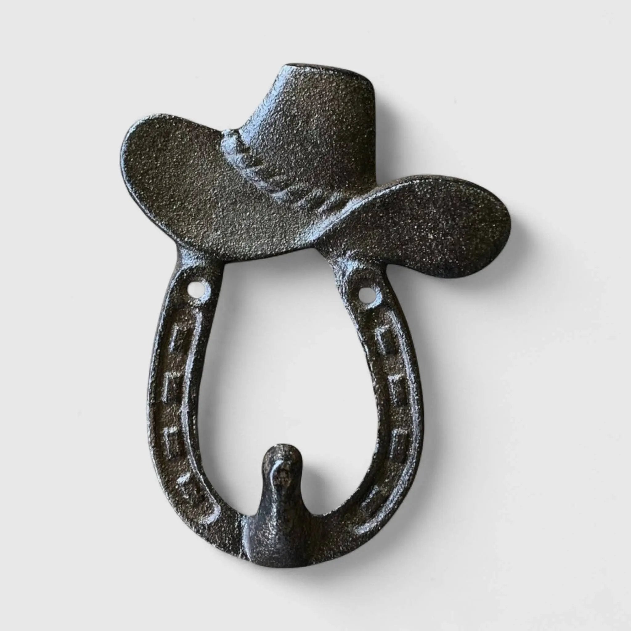 Western Cowboy Hat Hook - Vintage Cast Iron Wall Accent
