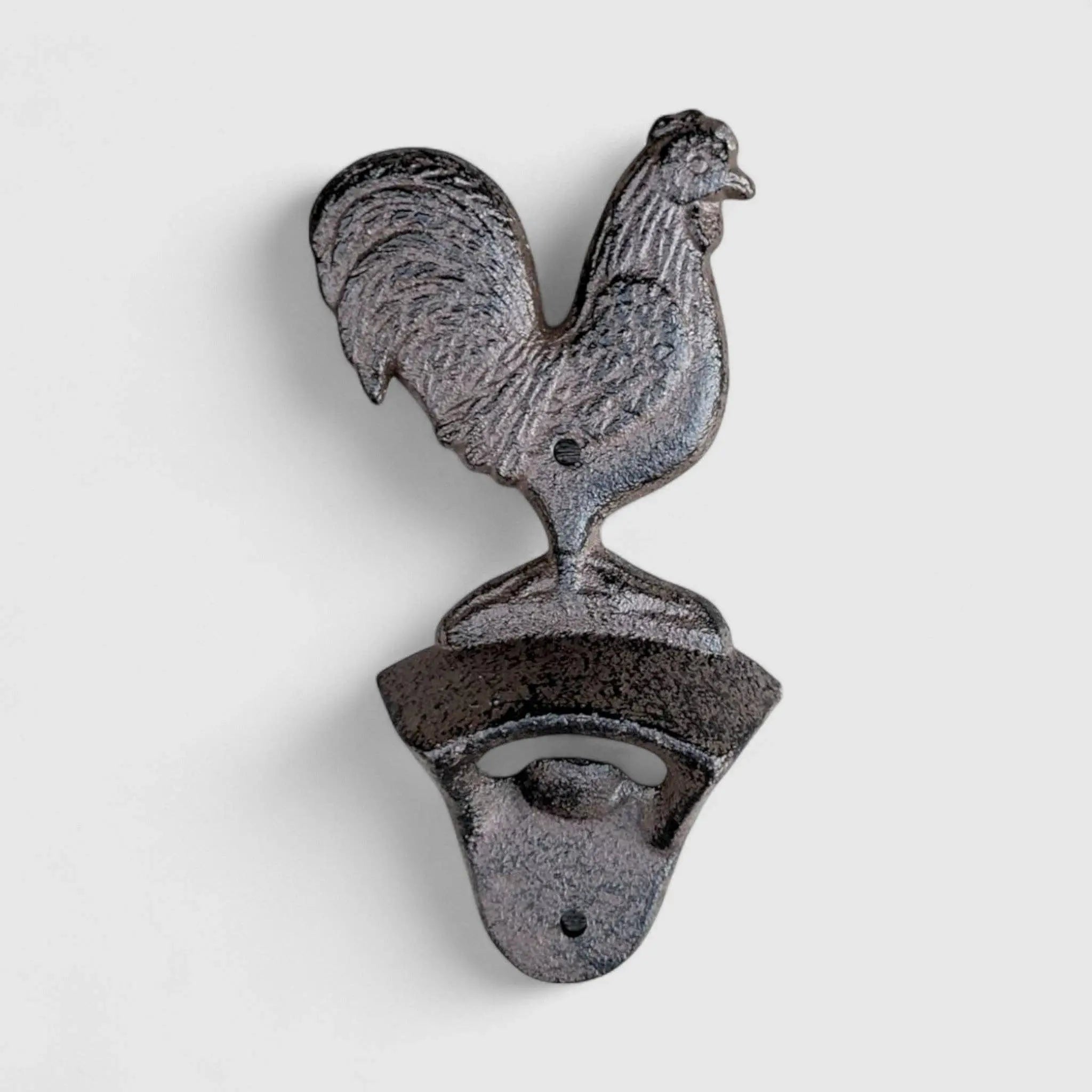 Farmhouse Cast Iron Rooster Bottle Opener – Rustic Kitchen & Bar Accessory Iron & Blossom