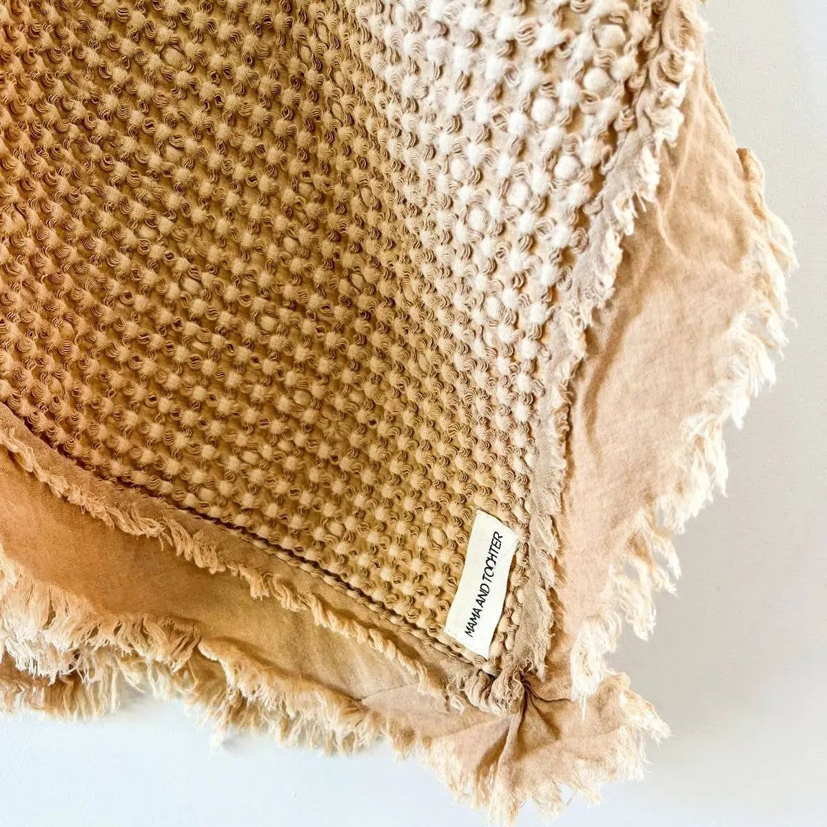 Organic Cotton Rustic Waffle Throw Blanket - Light Rust Mama and Tochter