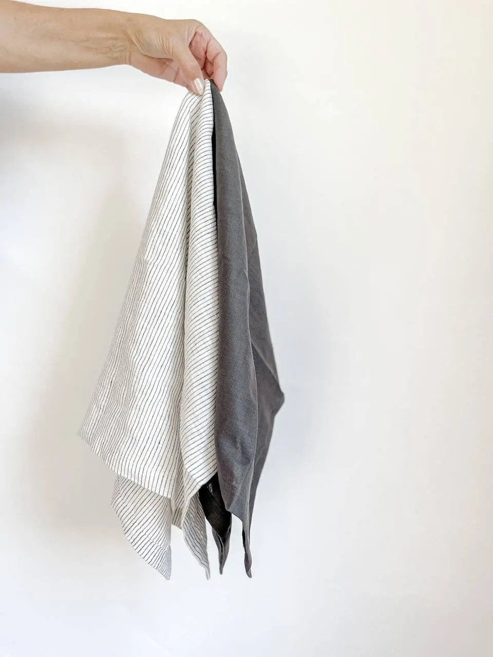 Pure French Linen Tea Towel - Dark Charcoal Mama and Tochter