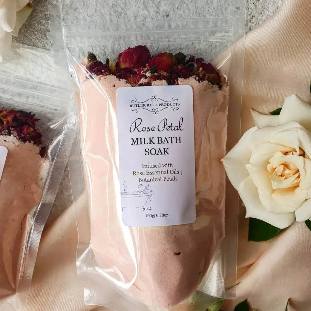 Milk Bath Soaks: Rose petal Butler Bath Products