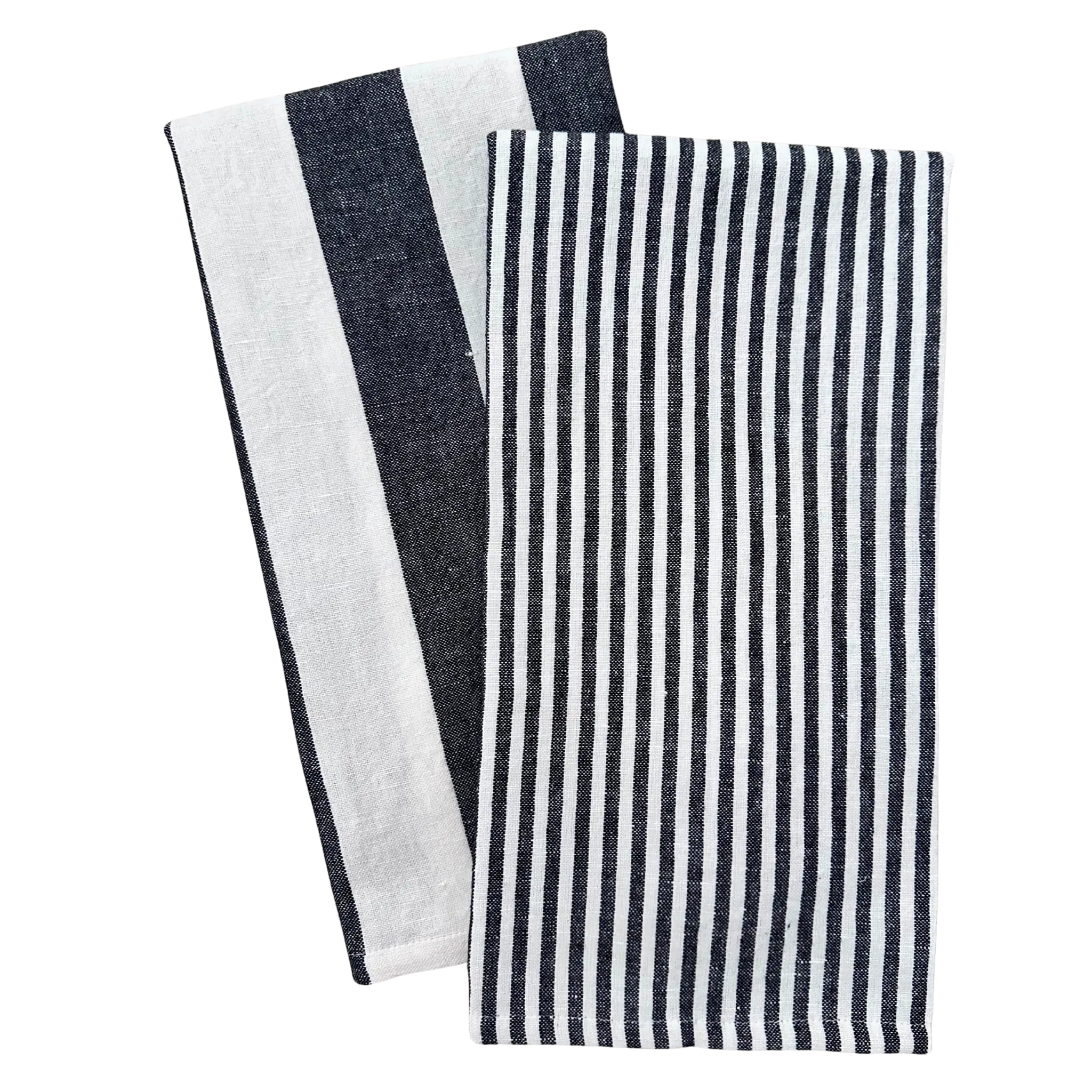 Stripe Tea Towel Set – Black (2 Pack)