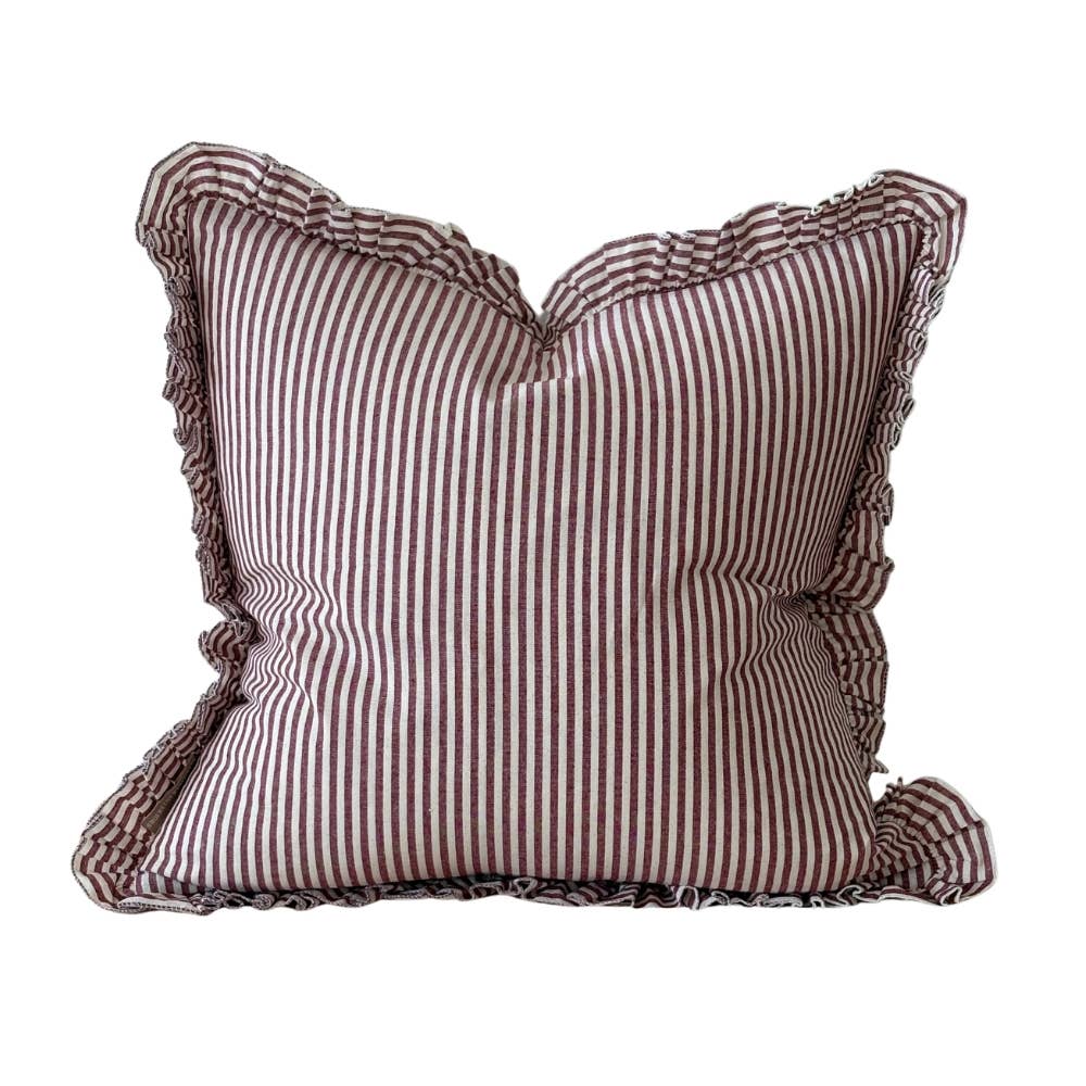 Darcy Burgundy Stripe Cushion Cover – 45 x 45 cm
