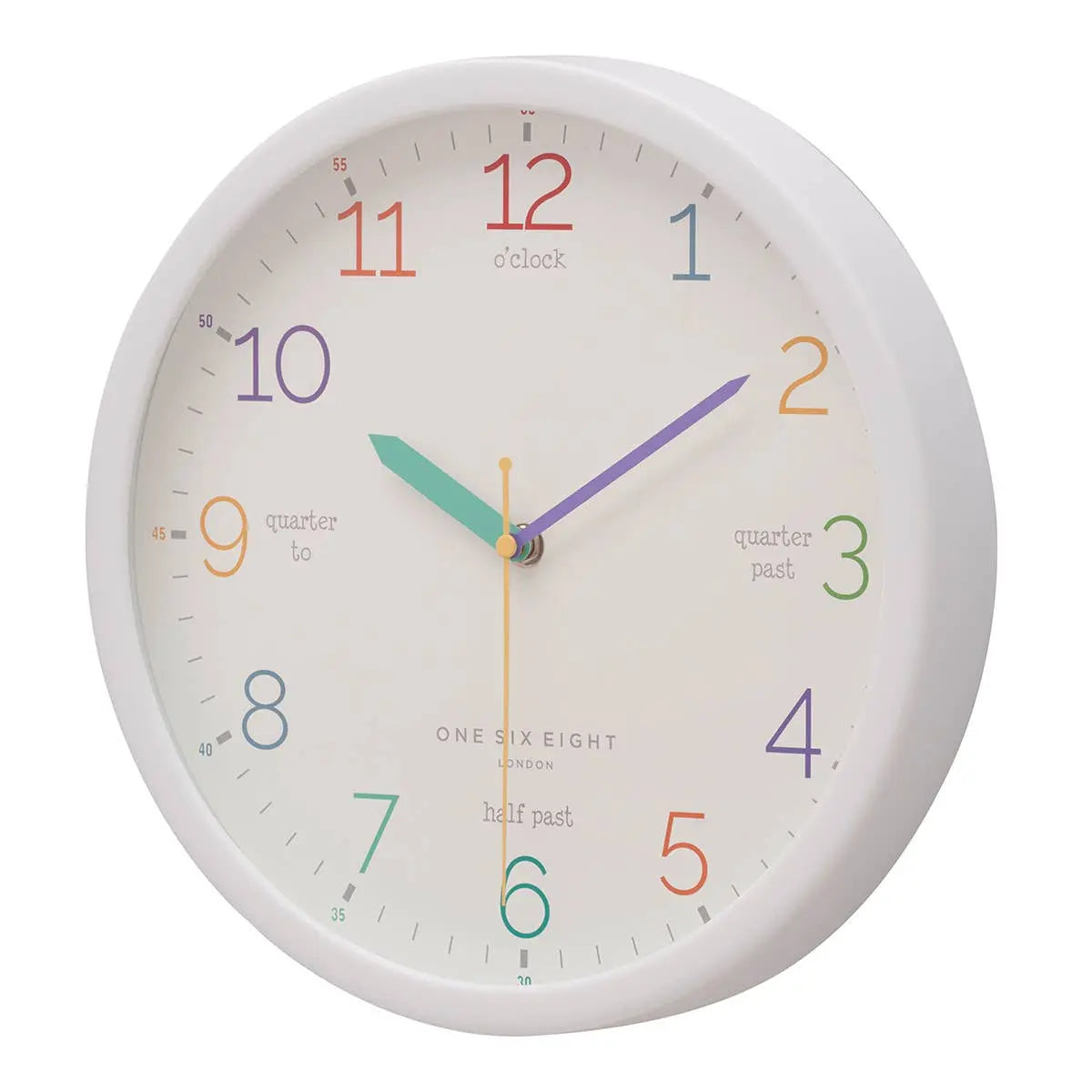 Learn the Time Silent Wall Clock – White (30 cm)