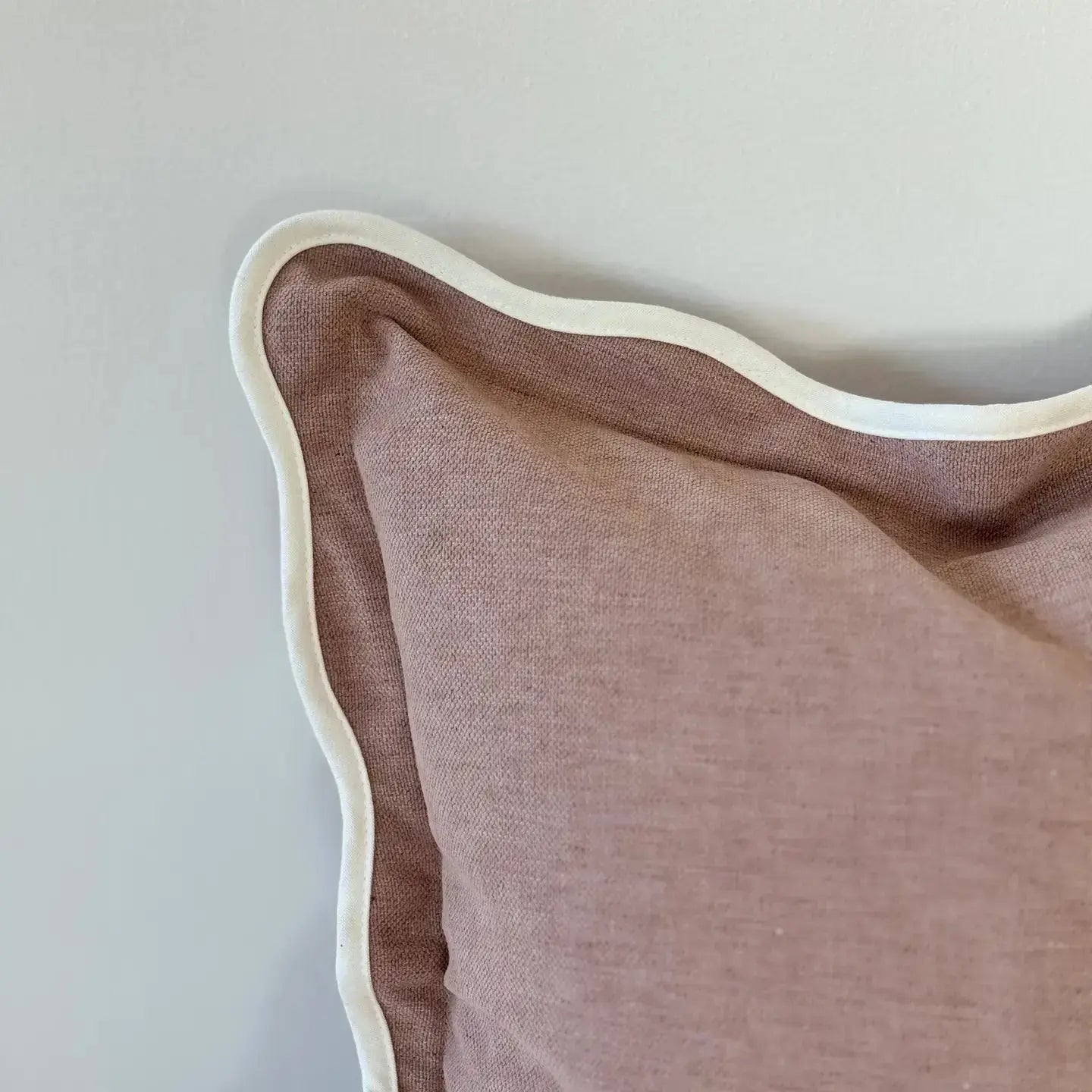 Chloe Dusty Pink Scalloped Edge Cushion Cover 65x65 Ellenvale Trade