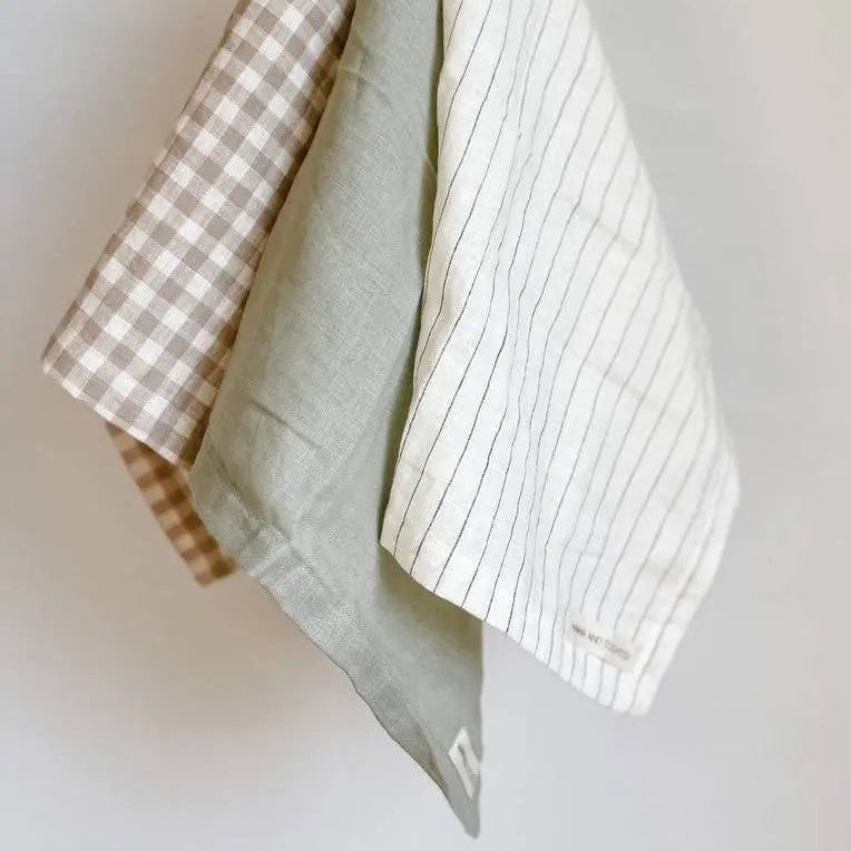 Pure French Linen Tea Towel - Gingham Mama and Tochter