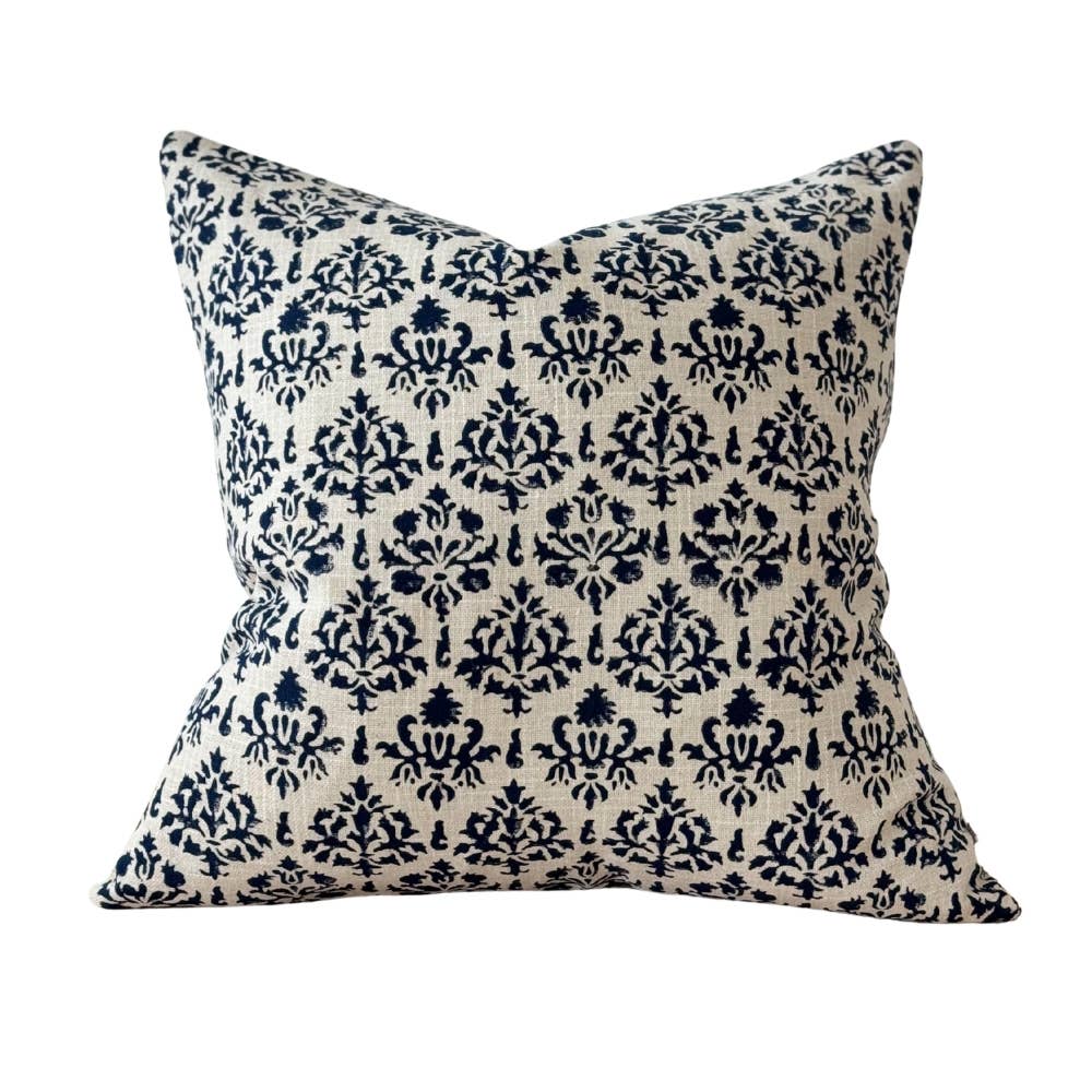 Ivy Navy Print Cushion Cover – 45 × 45 cm