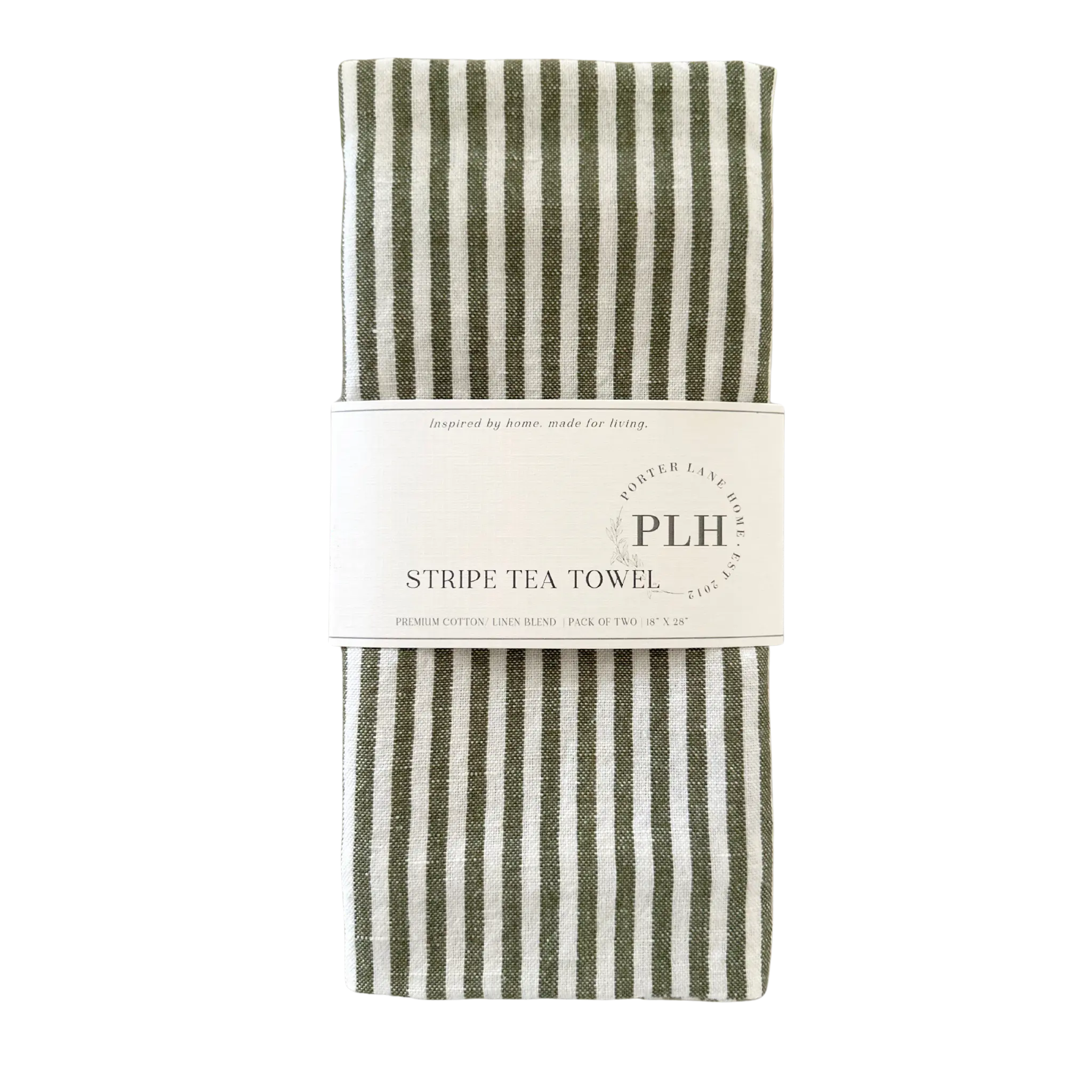 Stripe Tea Towel Set – Green (2 Pack) Porter Lane Home
