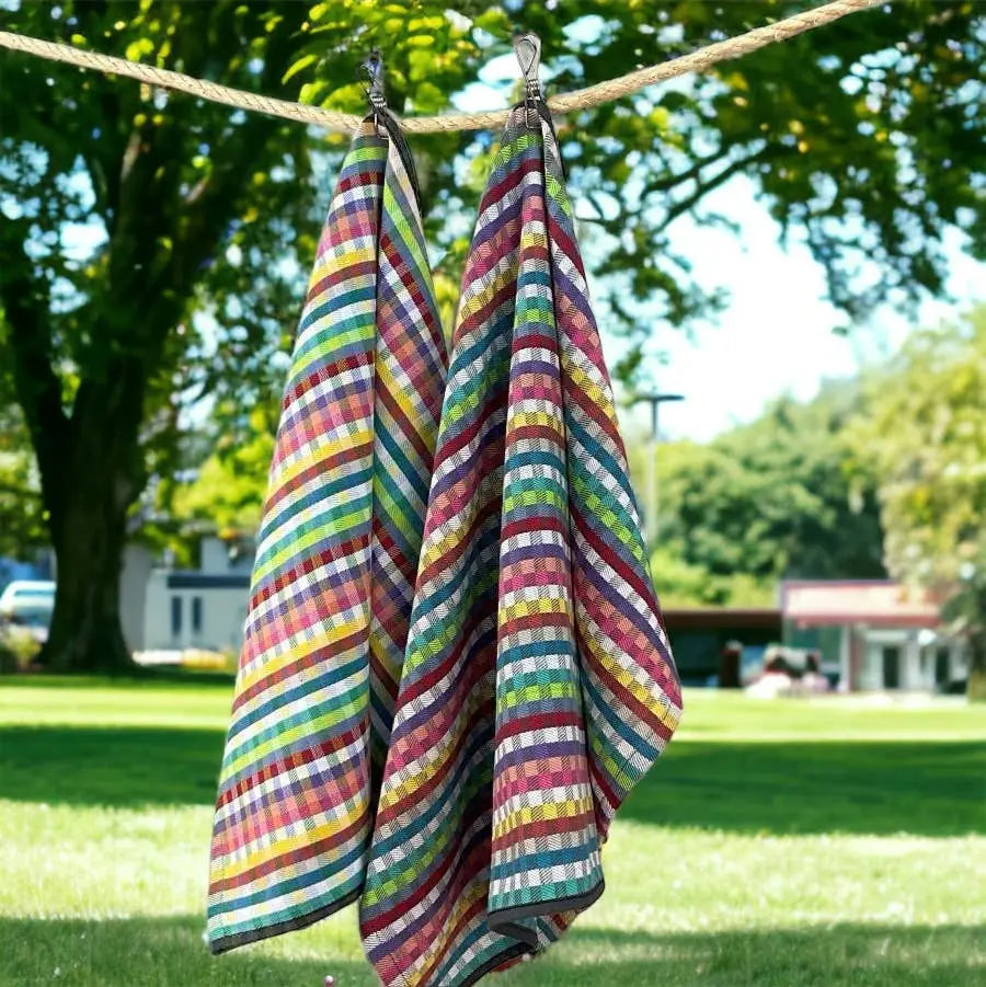 ‘Colorful’ Cotton Tea Towel – Cheerful Country Kitchen Style Rune-Jakobsen Design