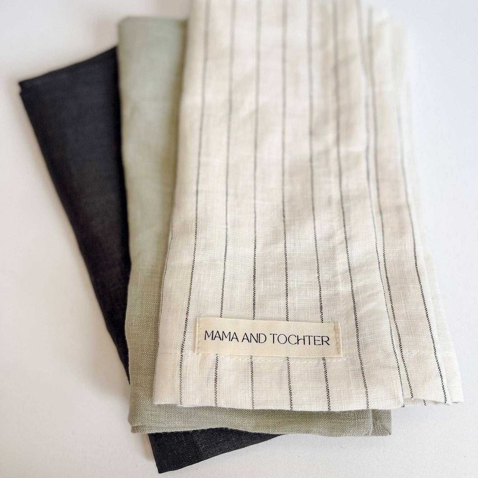 Pure French Linen Tea Towel - Pistachio Mama and Tochter