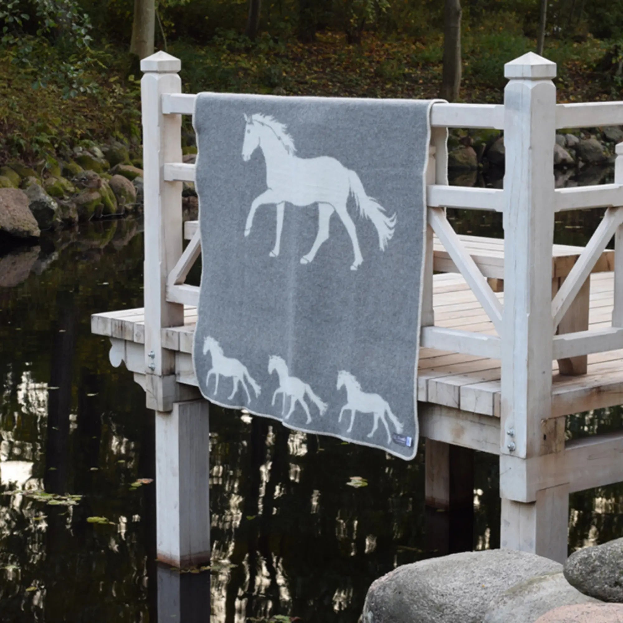 Horse Grey Wool Blanket JJ Textile
