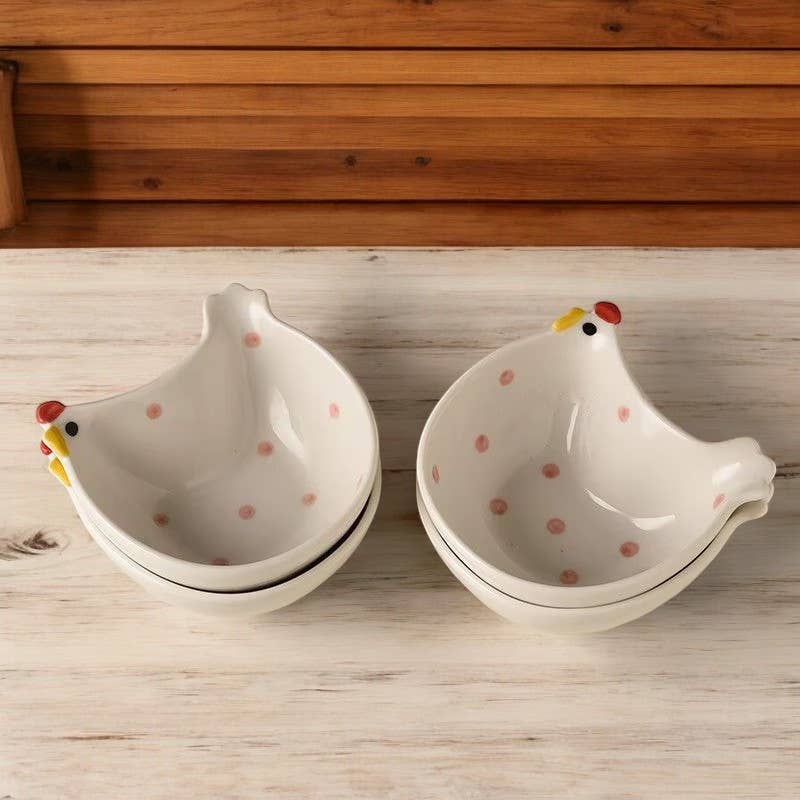 Ceramic Chicken Shape Snack Bowl Pair Homerely