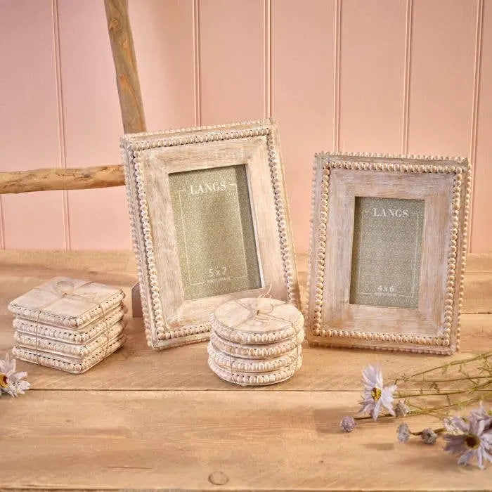 Rustic Mango Wood Beaded Large Photo Frame – 5×7