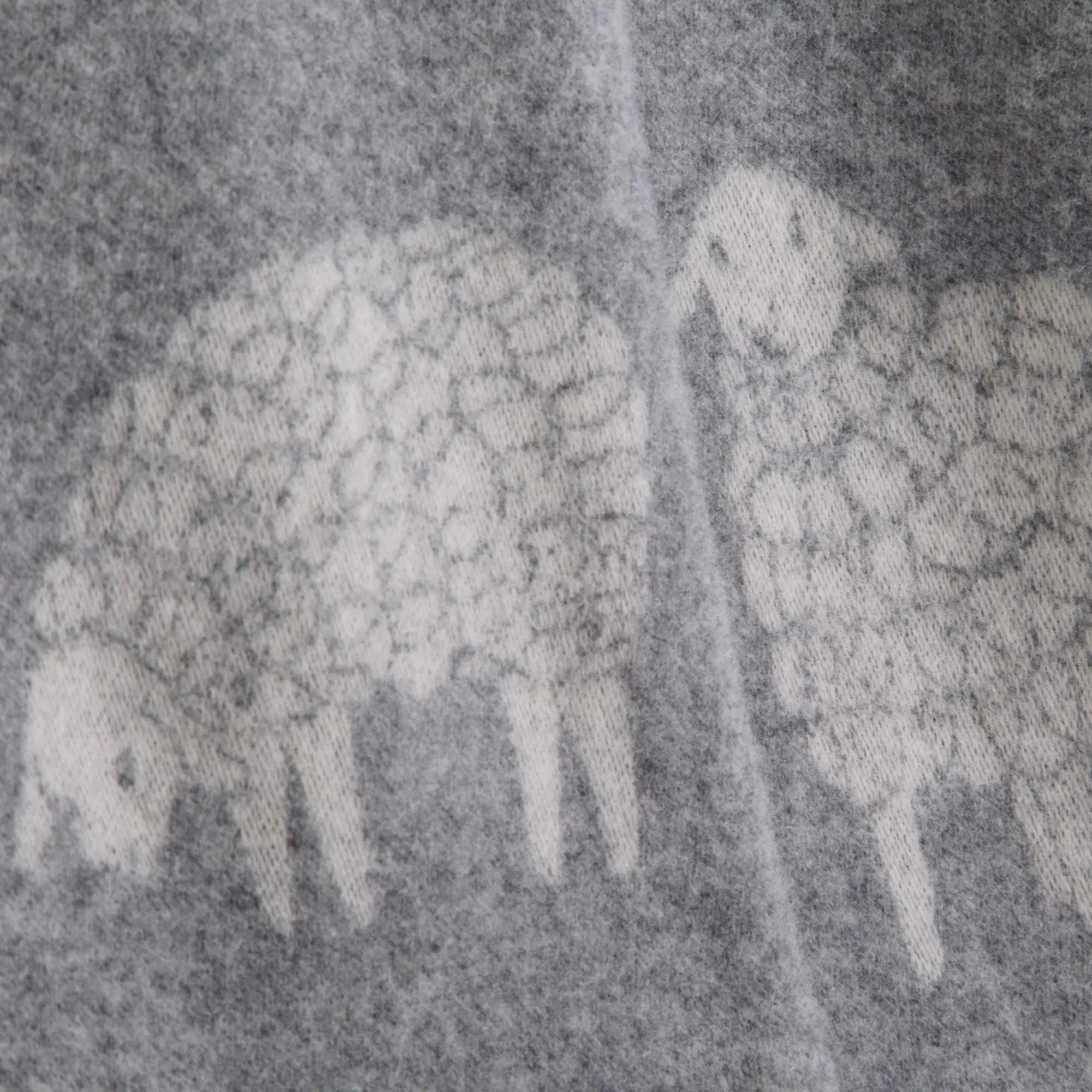 Sheep Mima Soft Grey Pure Wool Throw JJ Textile