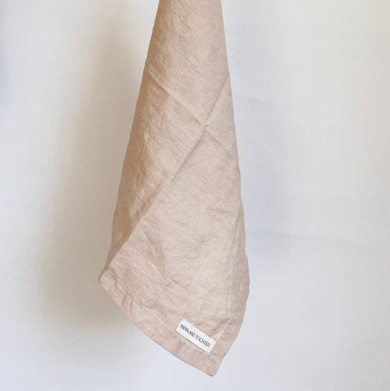 Pure French Linen Tea Towel - Light Clay Mama and Tochter