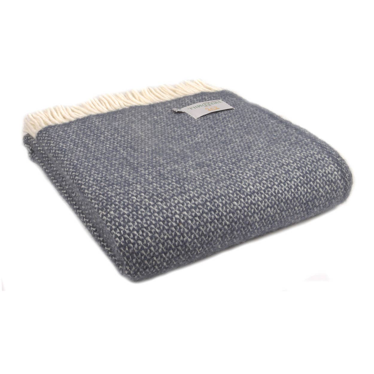 Illusion Pure New Wool Blanket – Blue Slate (150 × 183 cm)