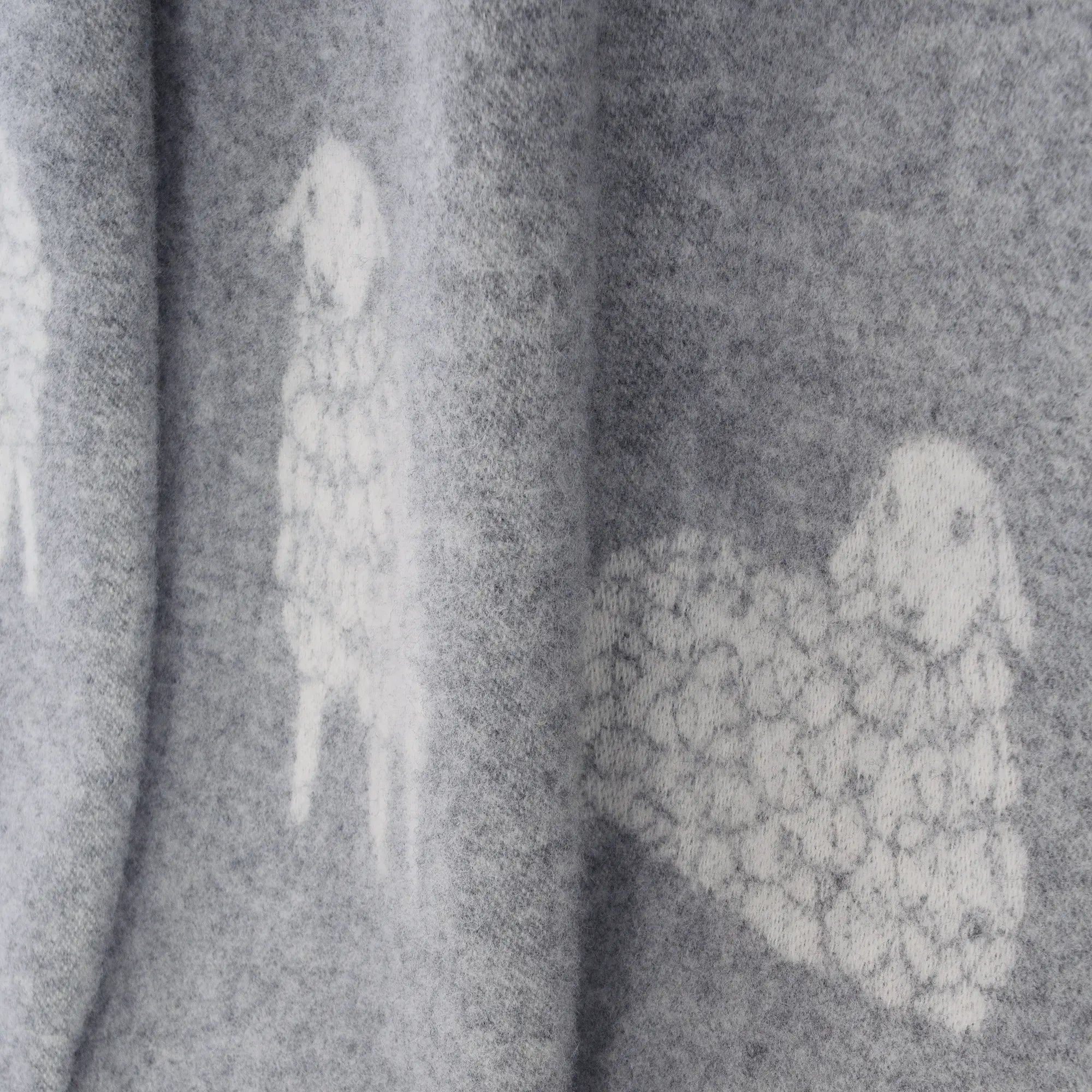 Sheep Mima Soft Grey Pure Wool Throw JJ Textile