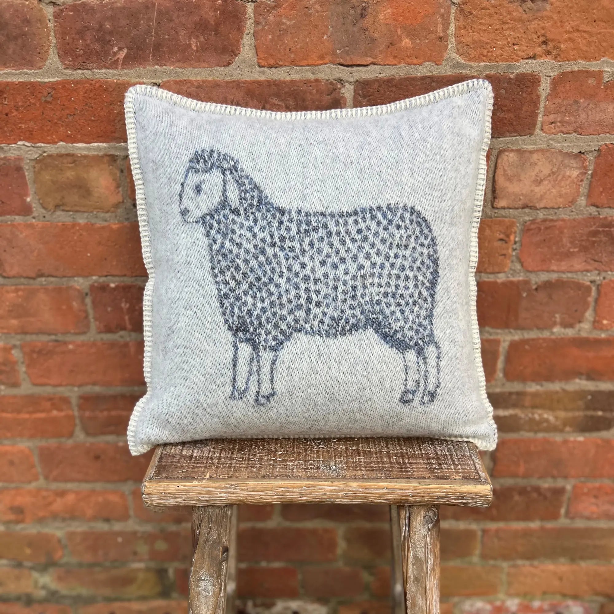Sheep Blue Wool Cushion Cover JJ Textile