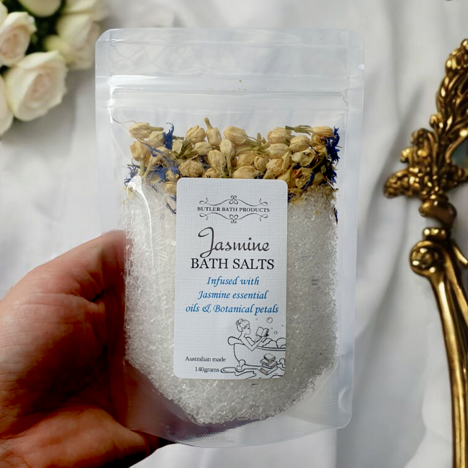 Jasmine bath salts - Epsom Butler Bath Products
