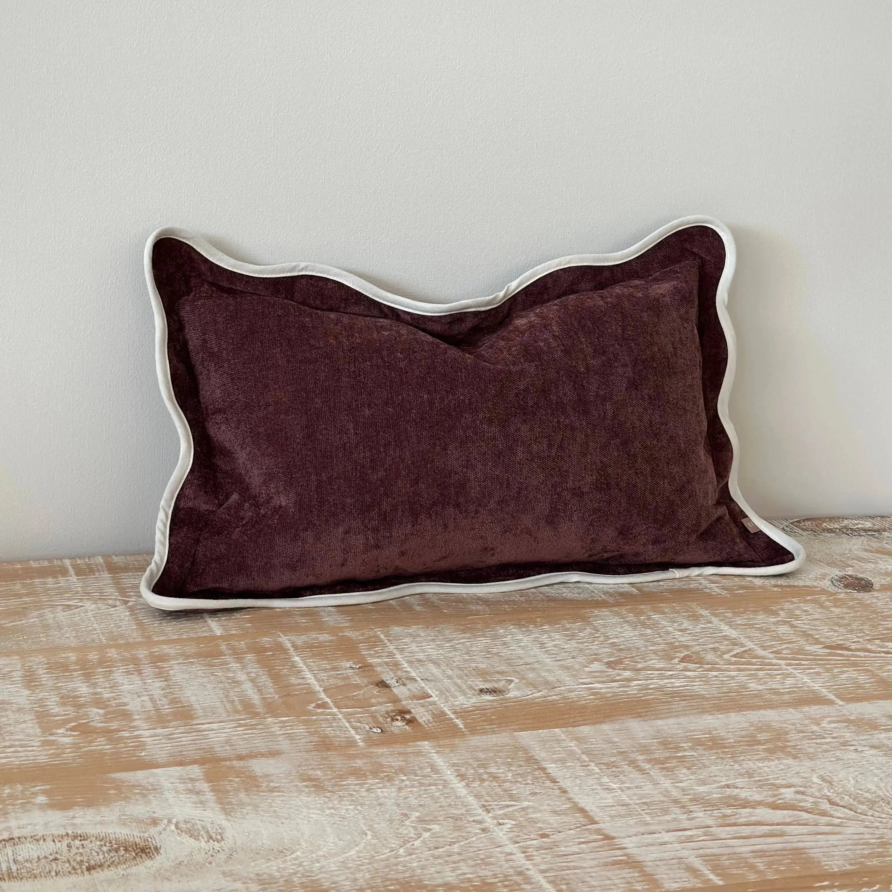 Chloe Plum Scalloped Edge Cushion Cover - 50x30cm Ellenvale Trade