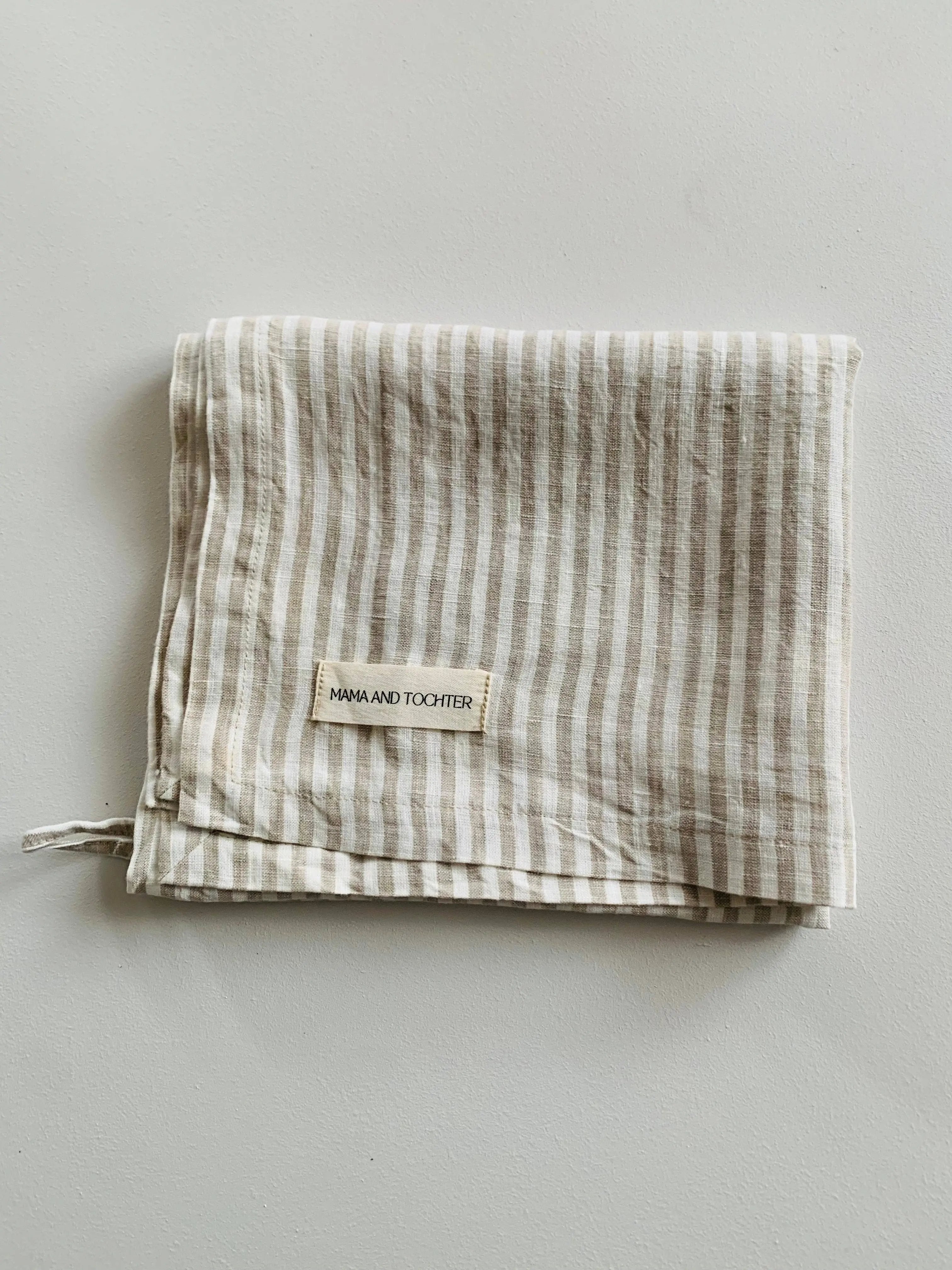 Pure French Linen Tea Towel - Nature Stripes Mama and Tochter