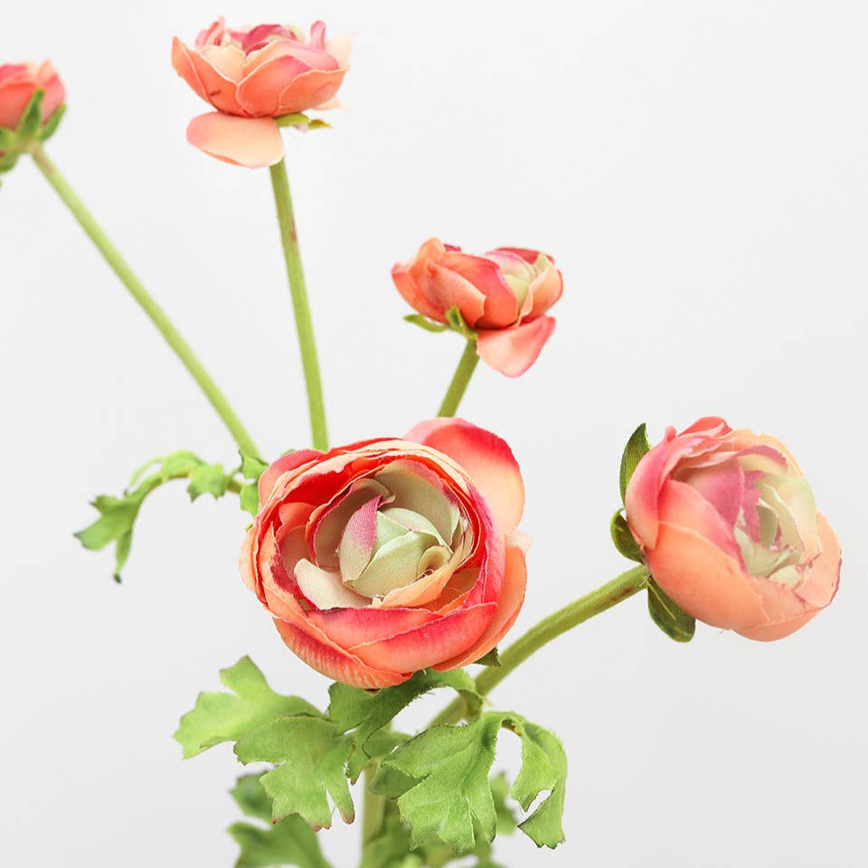 Real Touch Coral Ranunculus 22” Prestige Botanicals