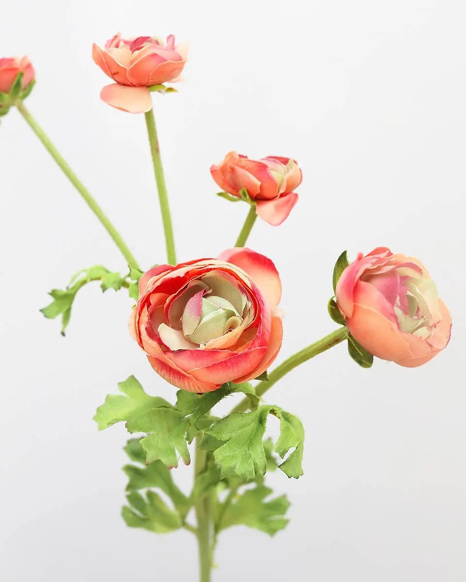 Real Touch Coral Ranunculus Stem - Prestige Range Prestige Botanicals
