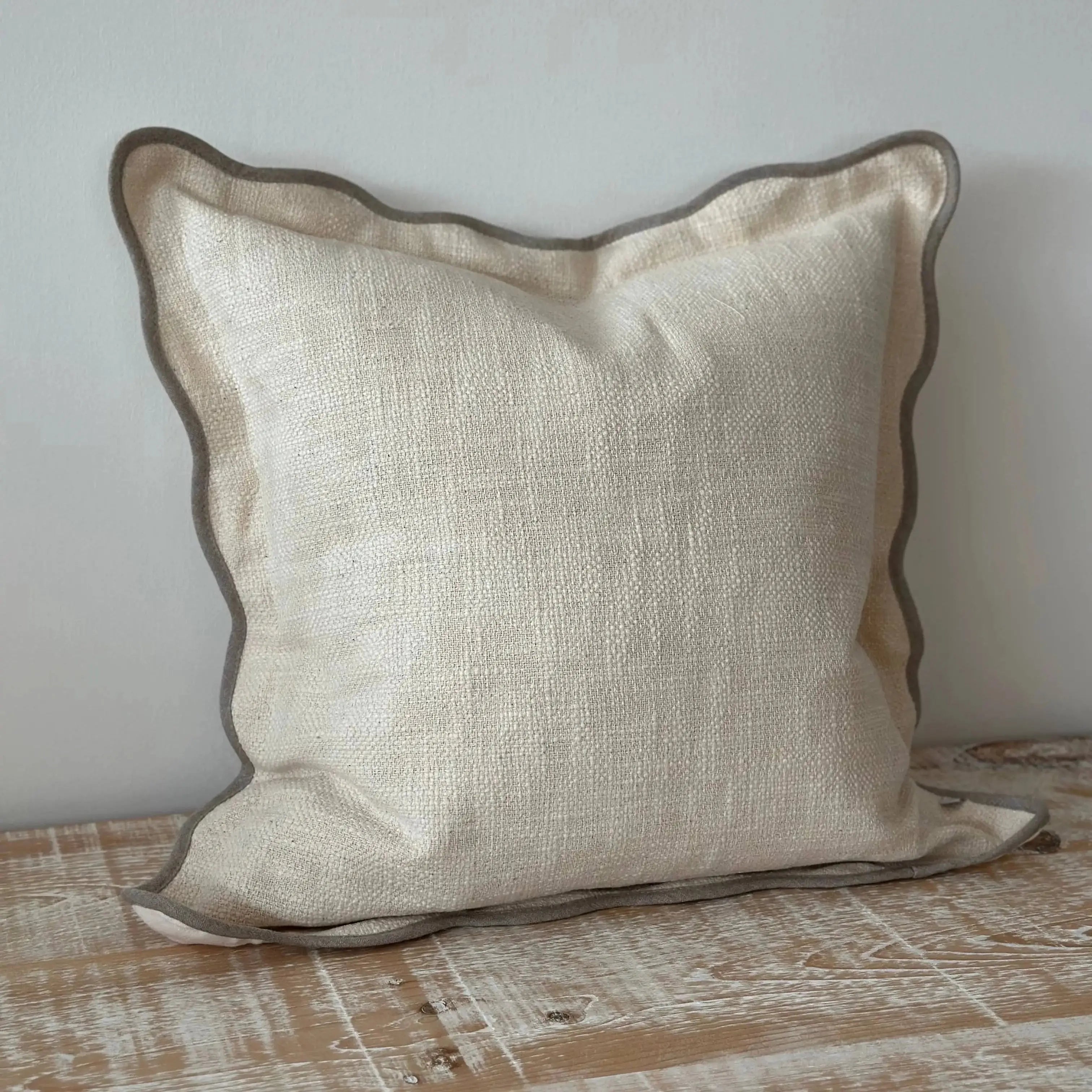 Chloe Cream & Greige Scalloped Cushion Cover - 45x45 Ellenvale Trade