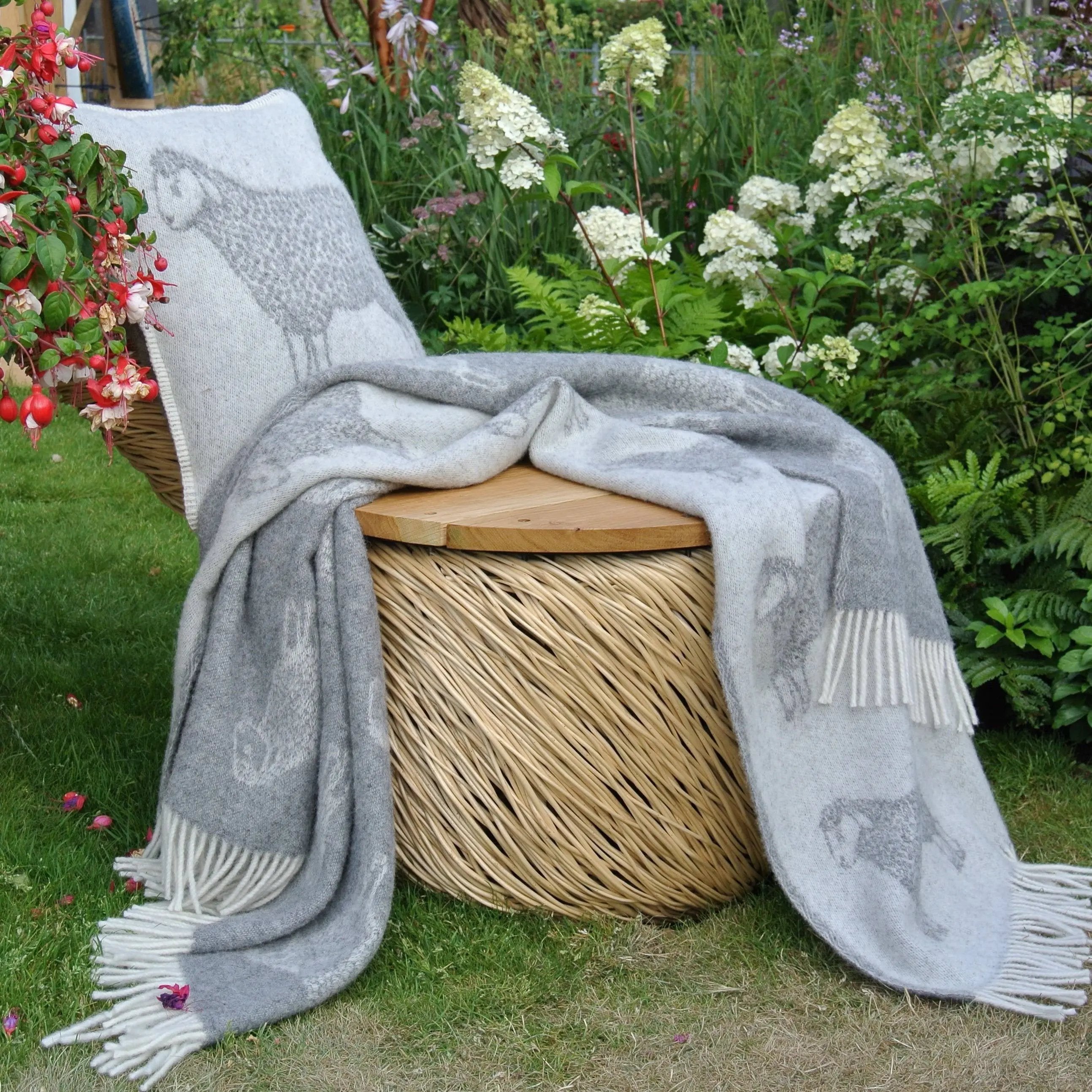 Sheep Soft Grey Pure Wool Throw JJ Textile